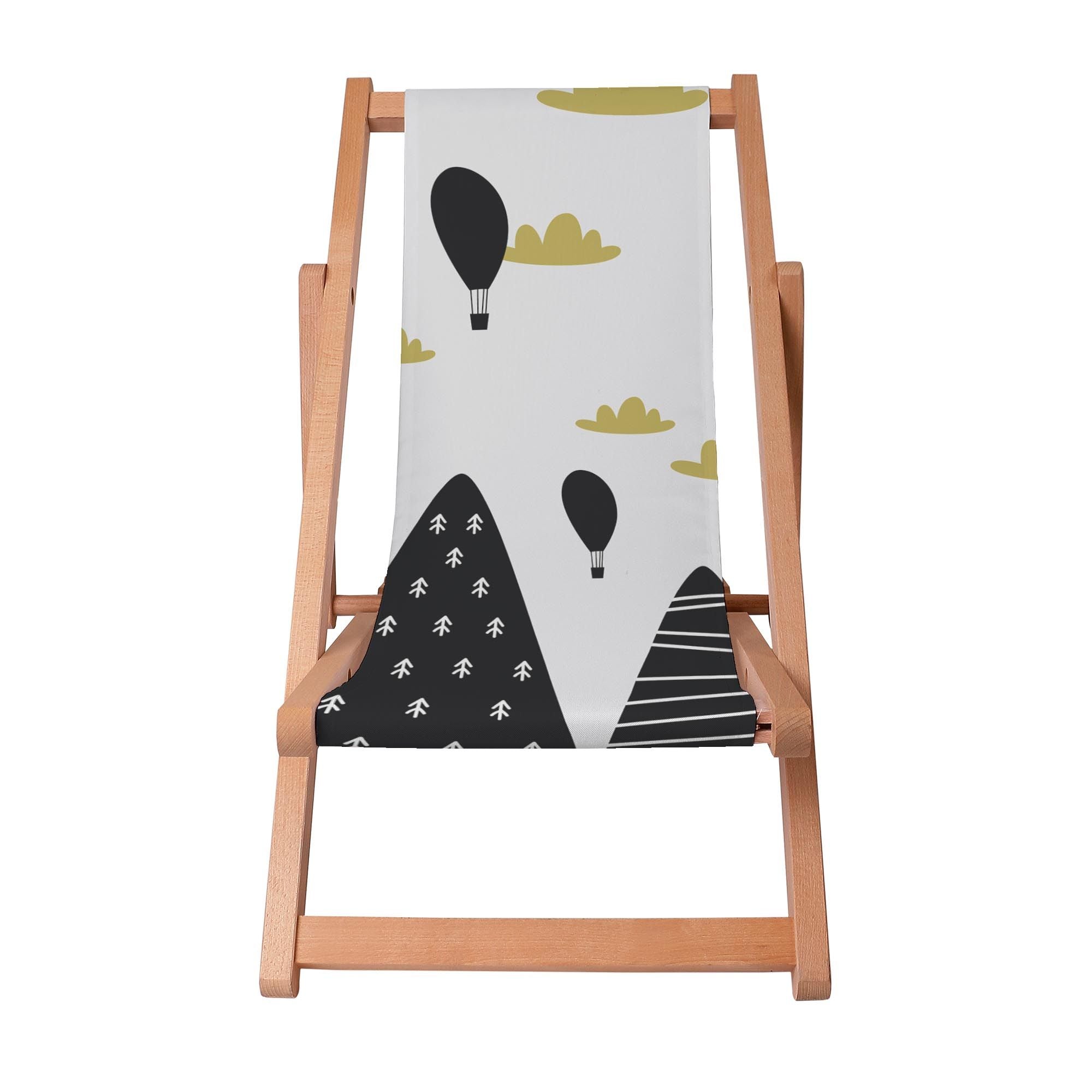 Wooden deck chair Black Balloon