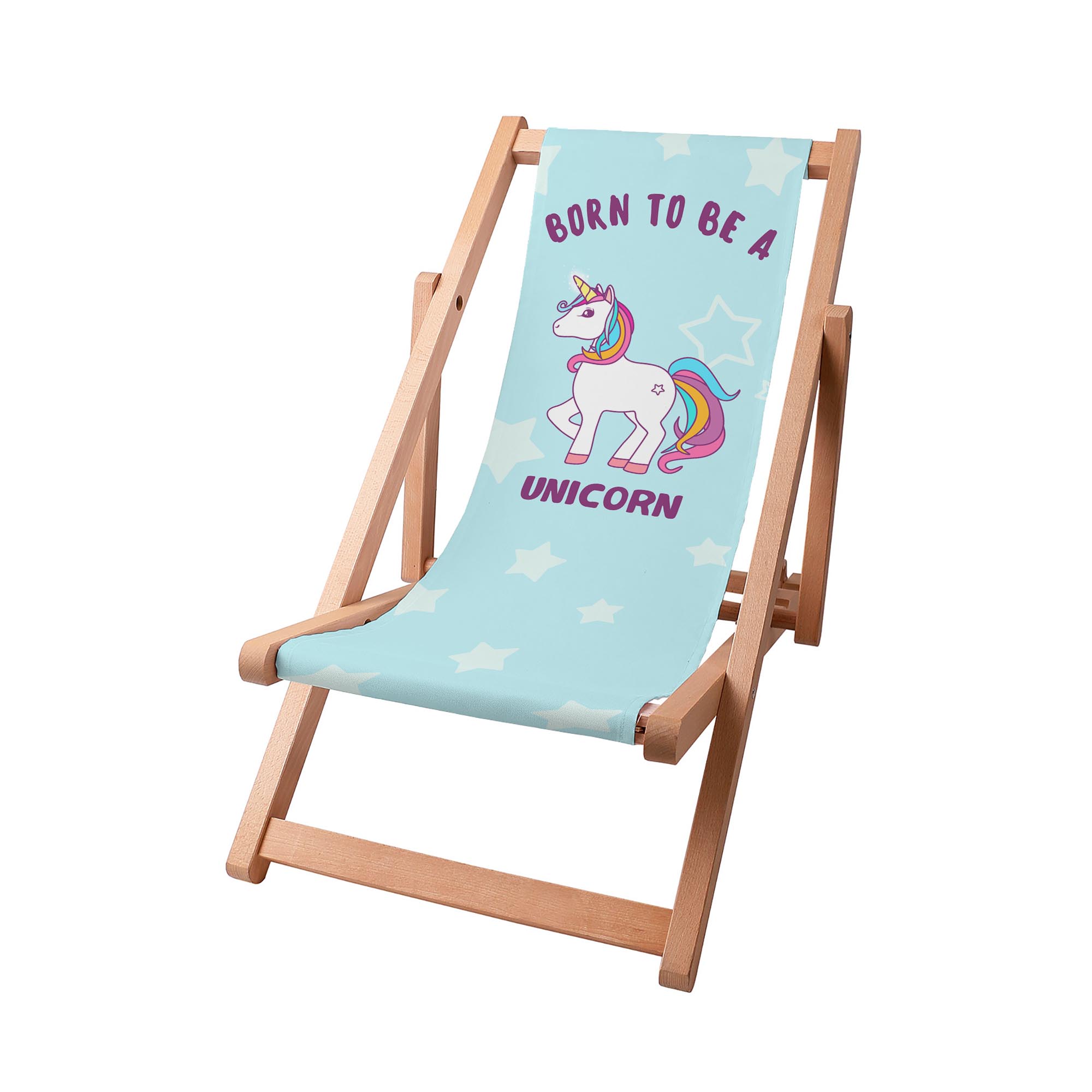 Holzliegestuhl Born to be a unicorn
