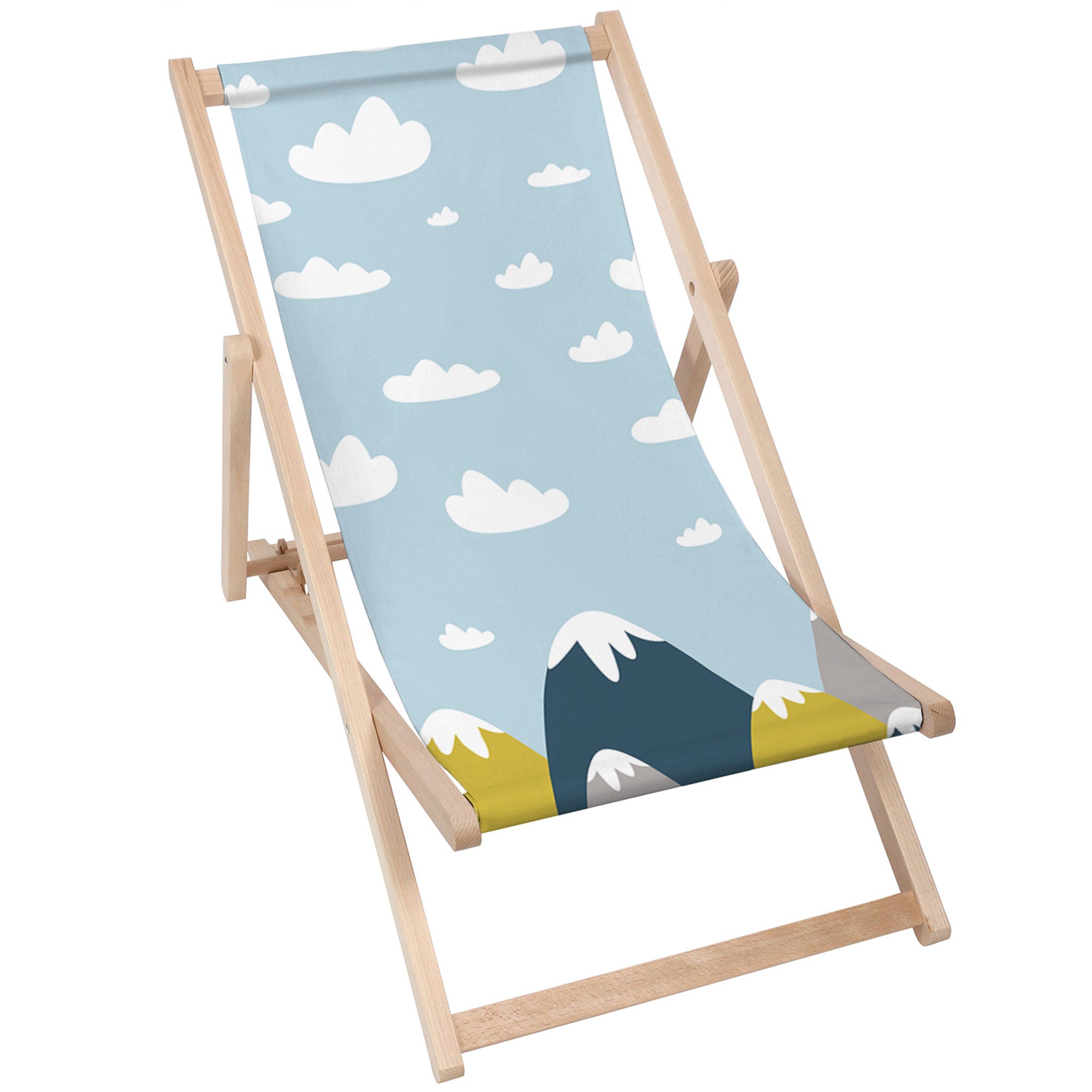 Wooden deck chair Clouds and Mountains-M