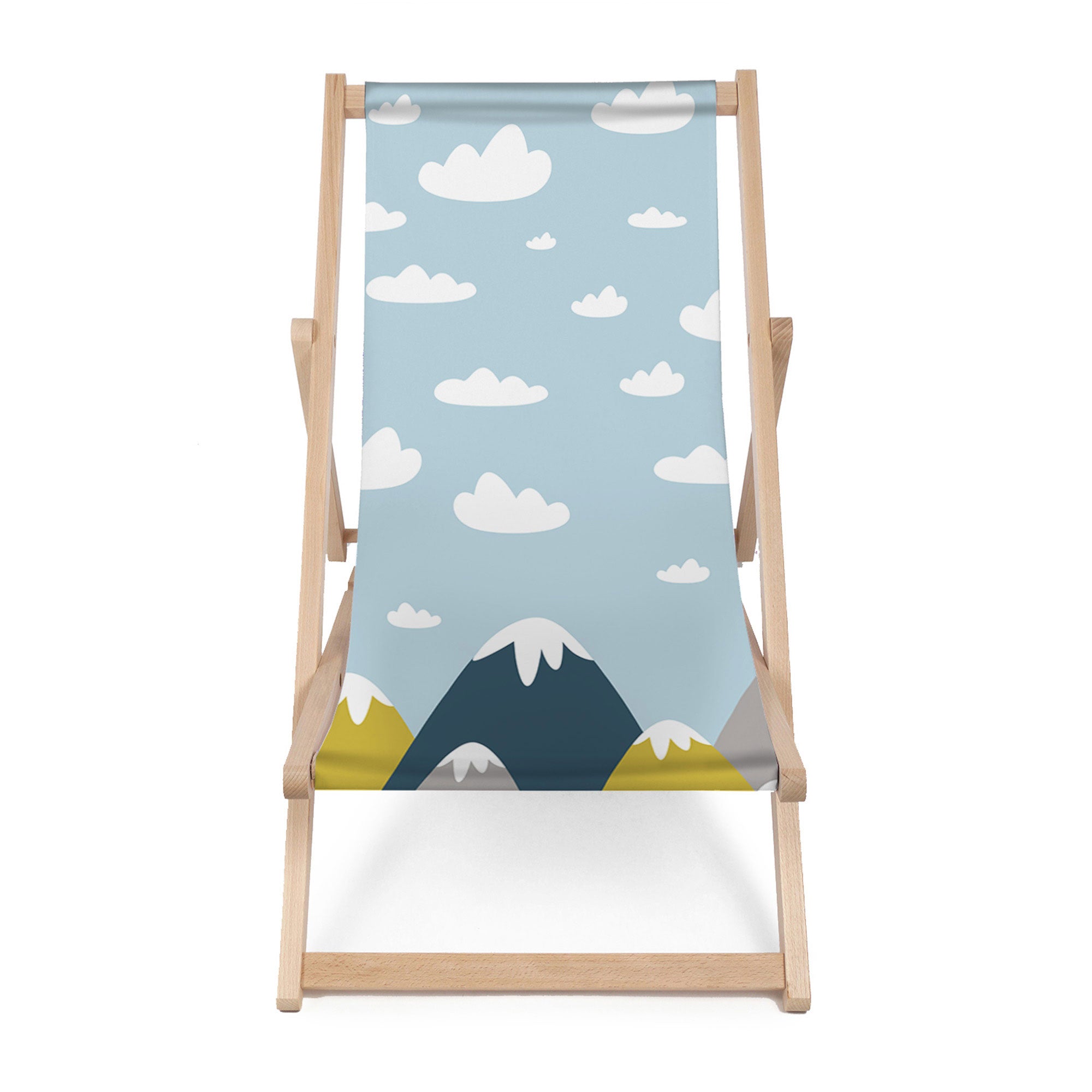 Wooden deck chair Clouds and Mountains-M