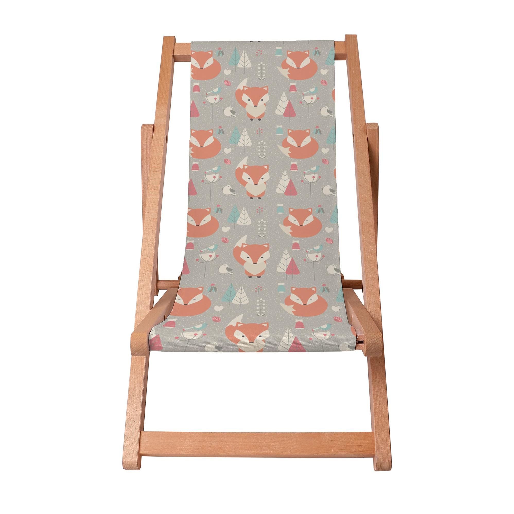 Leżak drewniany Forest Red Foxes-S