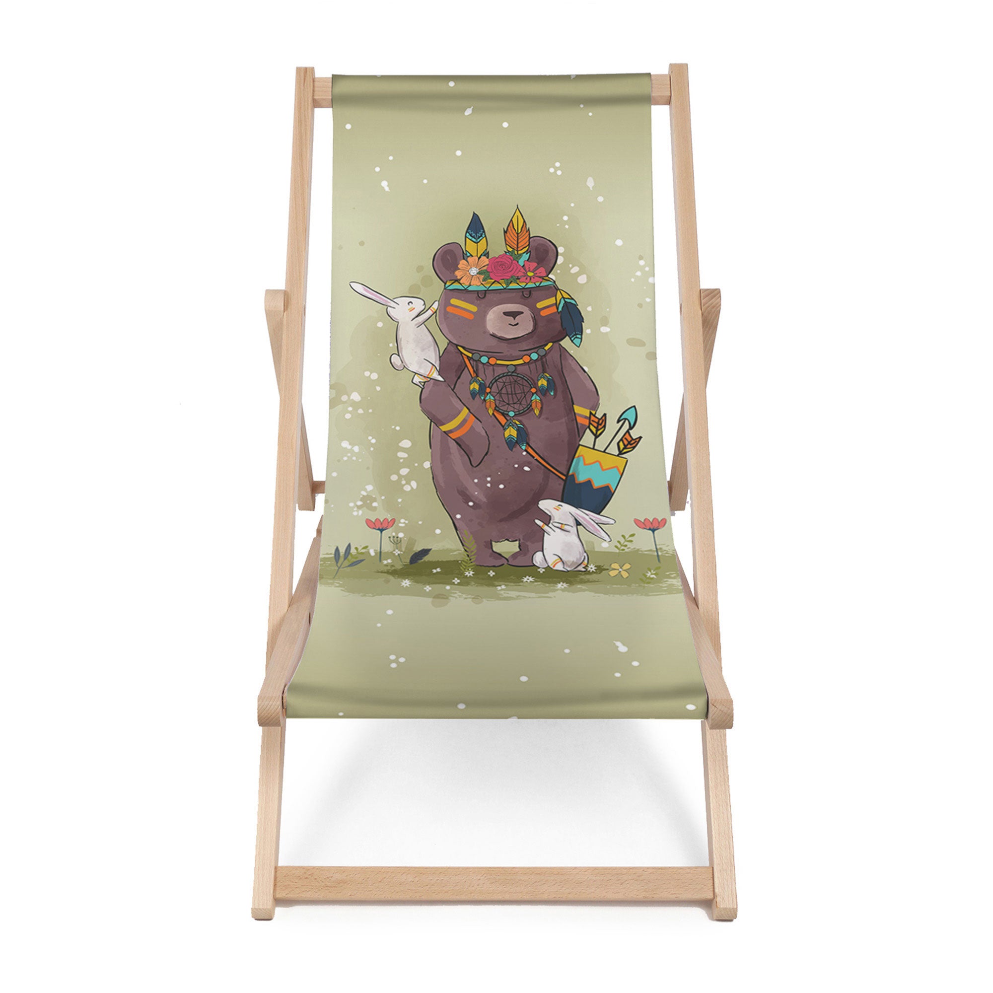 Holzliegestuhl Kleiner Bär Boho-M