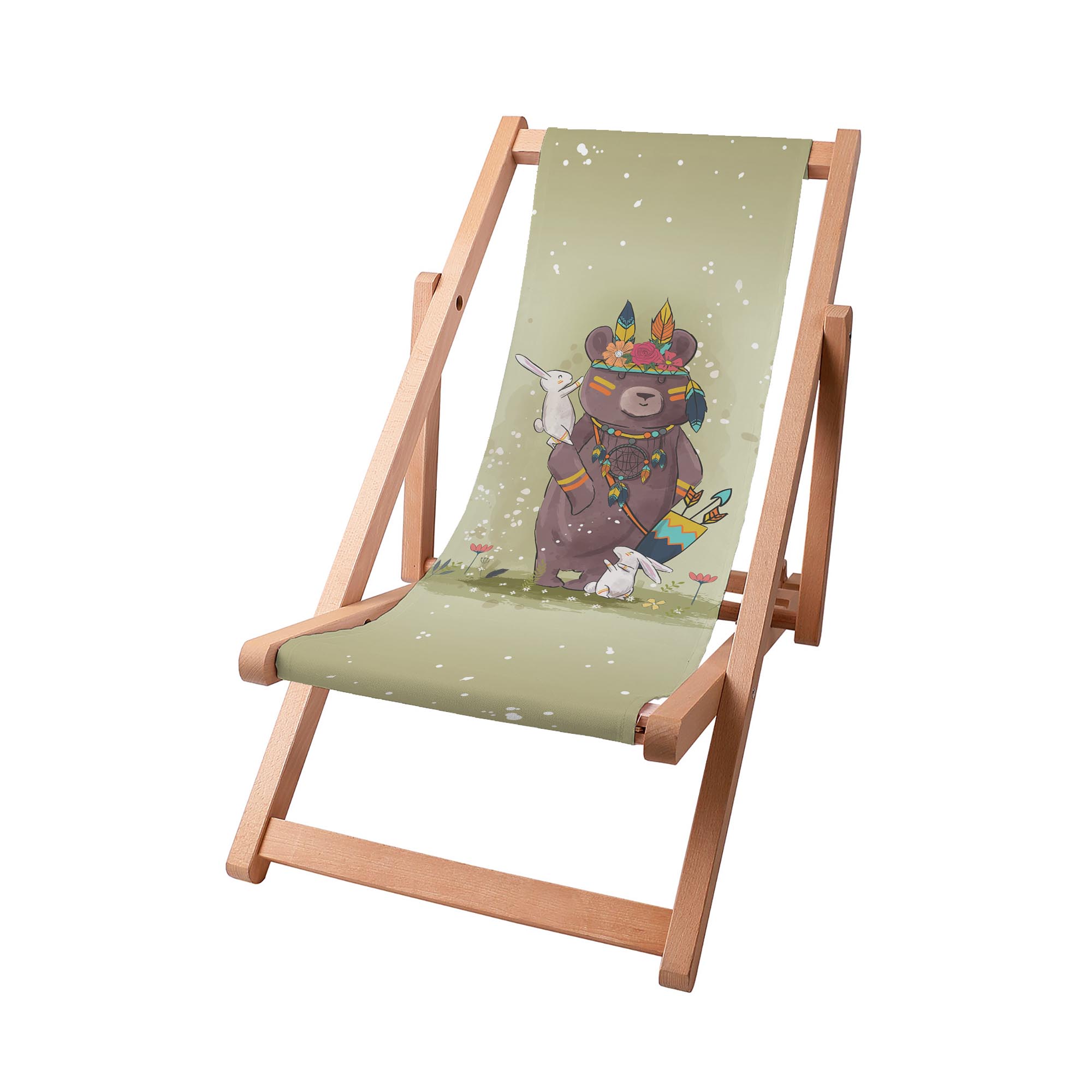 Holzliegestuhl Kleiner Bär Boho