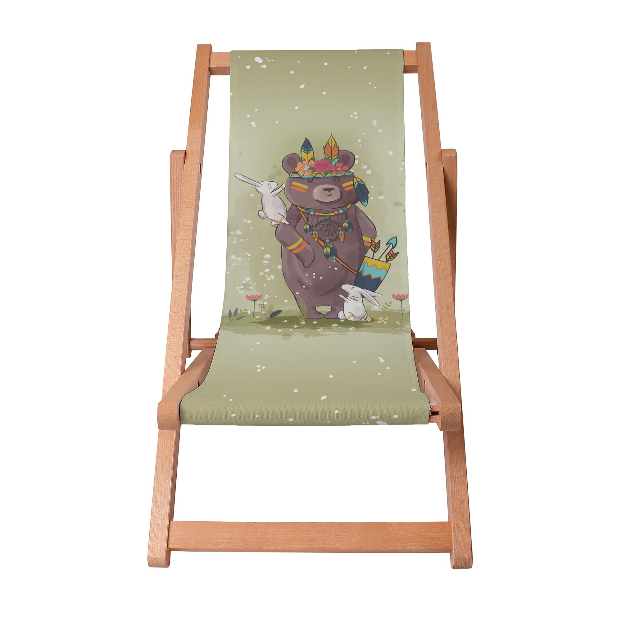 Holzliegestuhl Kleiner Bär Boho-S