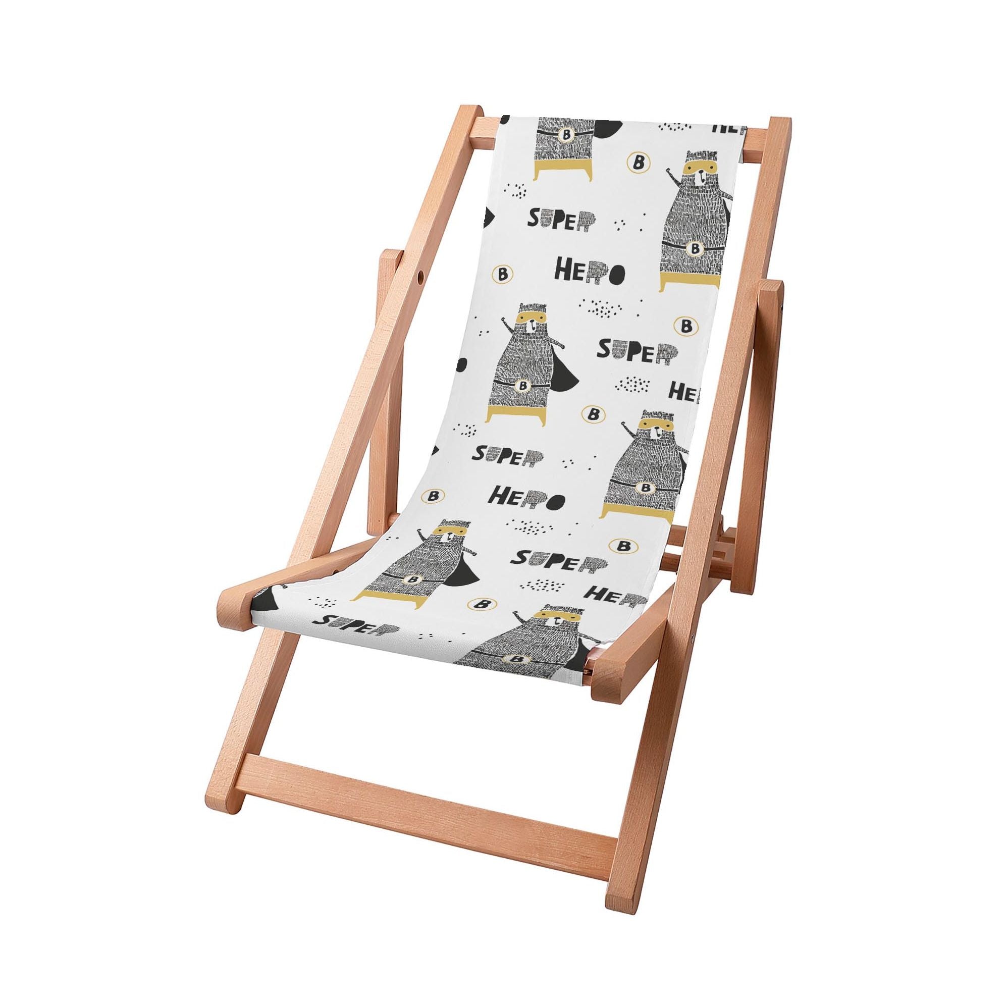 Holzliegestuhl Bär Superheld