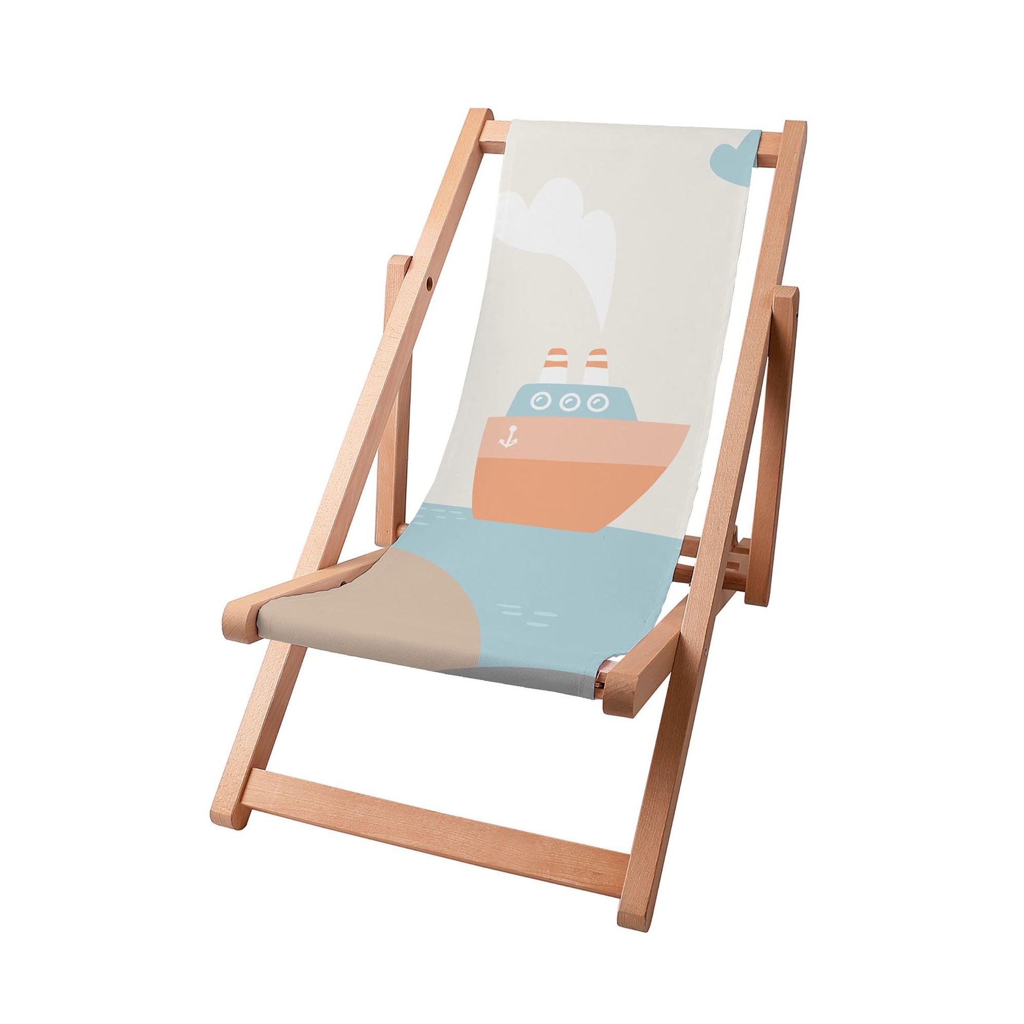 Holzliegestuhl Orange Schiff