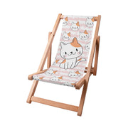 Wooden Deck Chair Smiling Cat