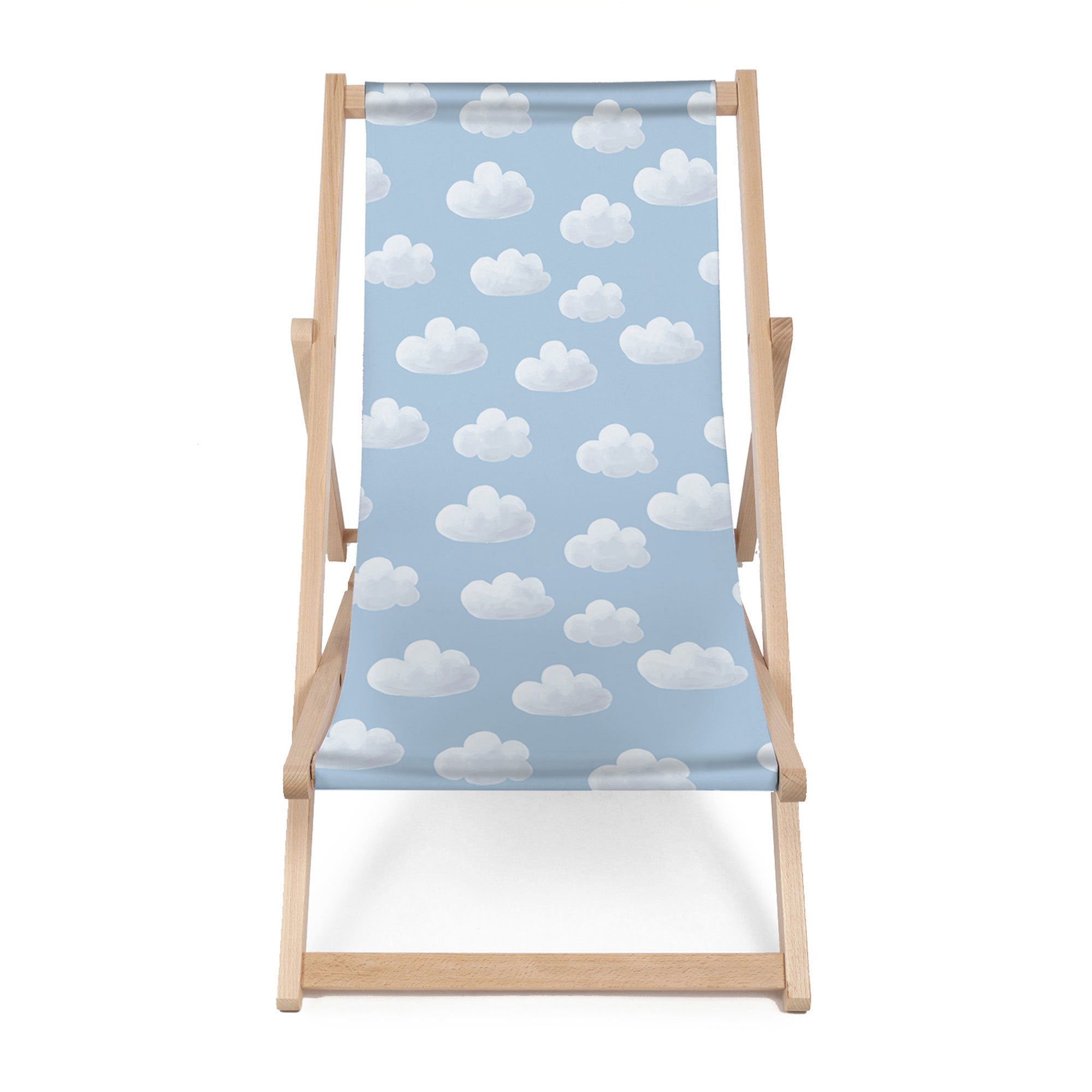 Holzliegestuhl Blaue Wolken-M