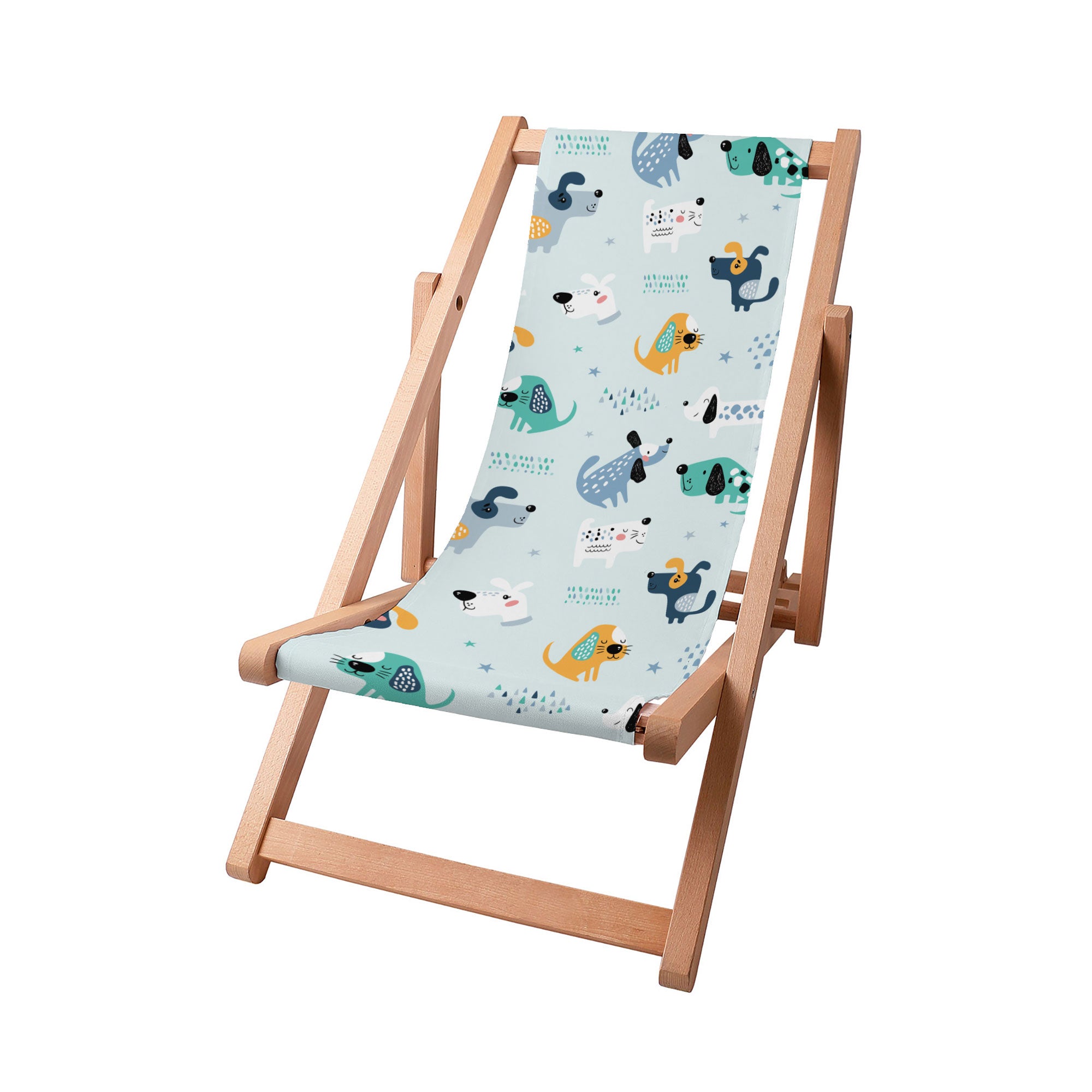 Holzliegestuhl Cartoon Bunte Hunde