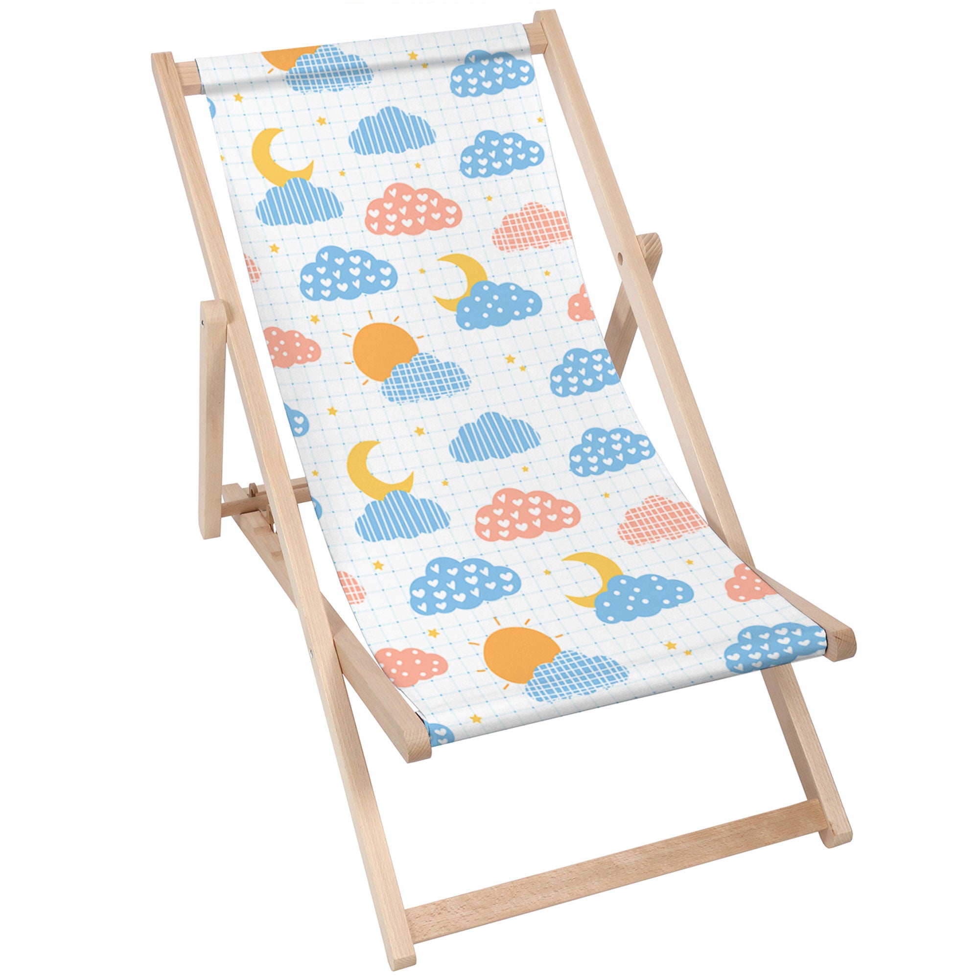 Wooden Deck Chair Cute Sky-M