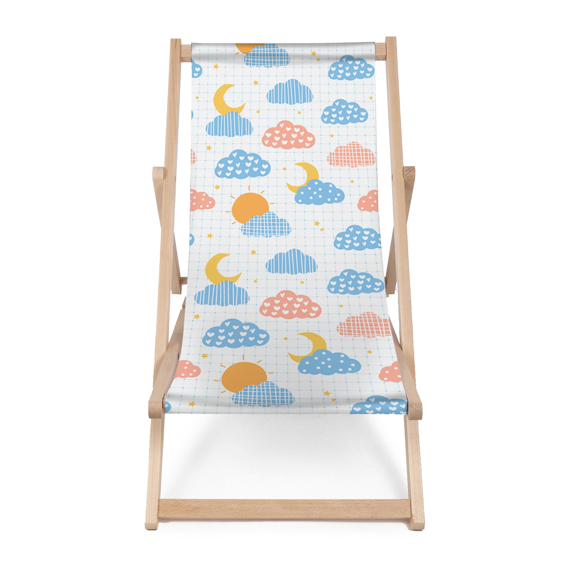 Wooden Deck Chair Cute Sky-M