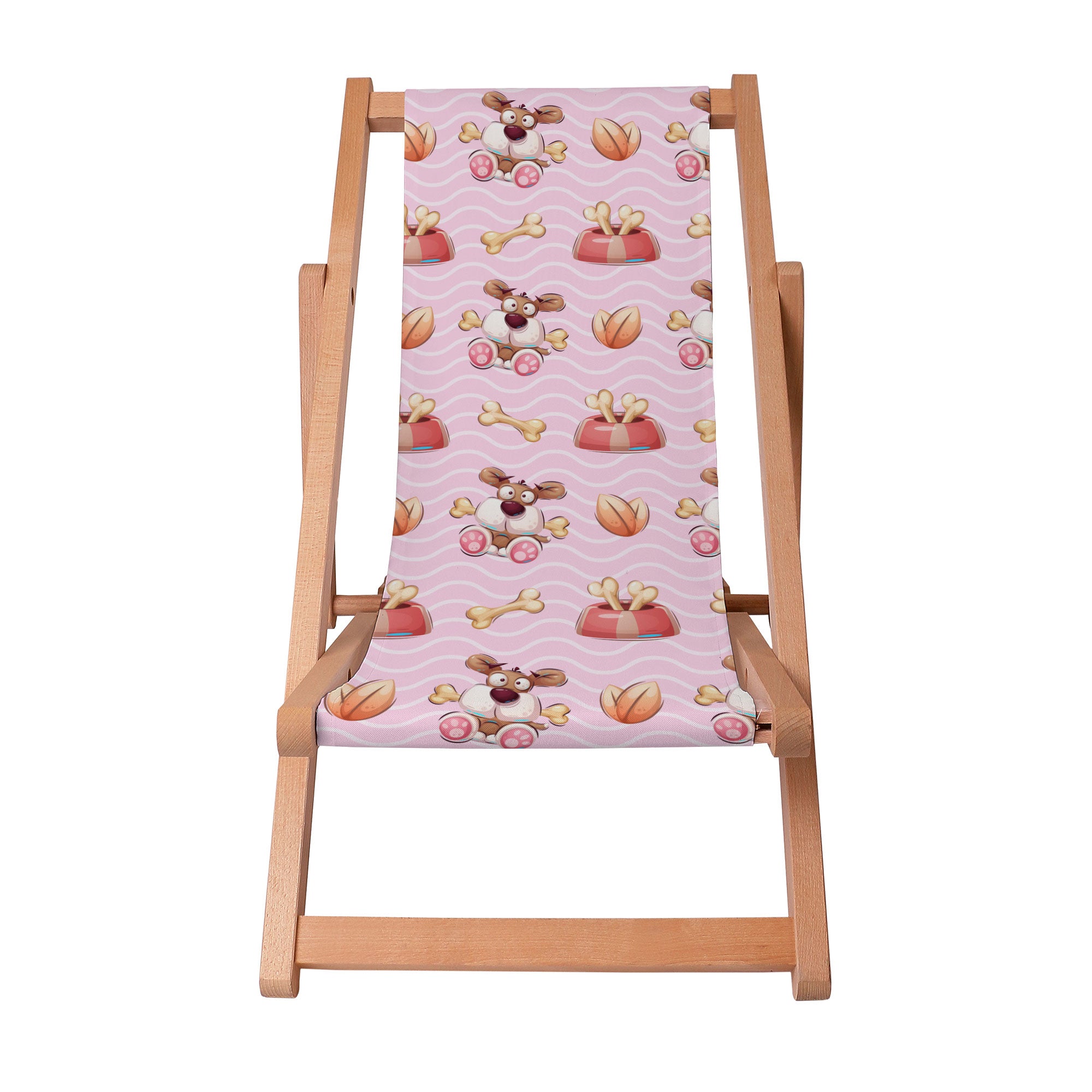 Holzliegestuhl Funny Dog mit Knochen