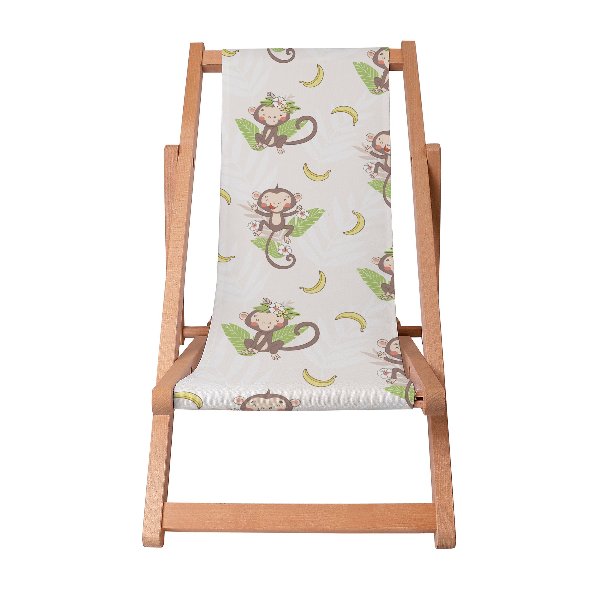 Wooden Deck Chair Funny Monkeys
