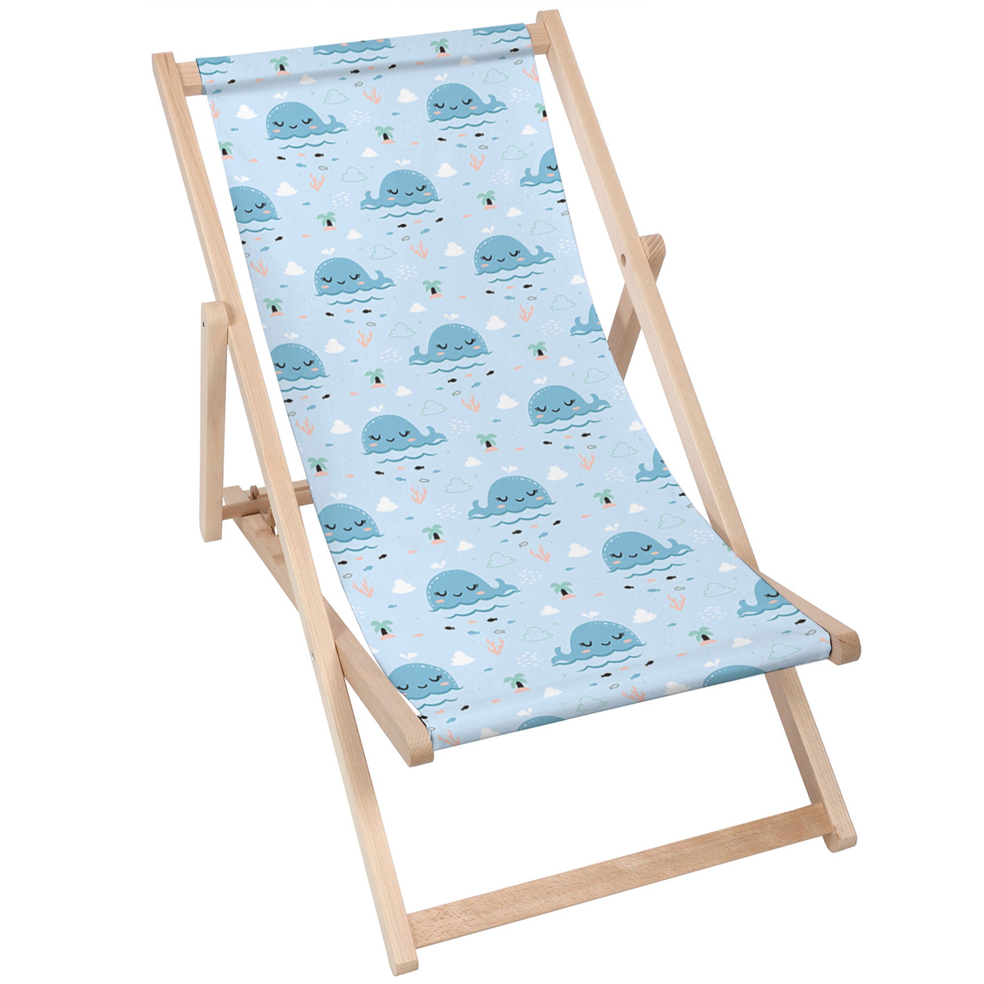 Wooden Deck Chair Happy Whale-M