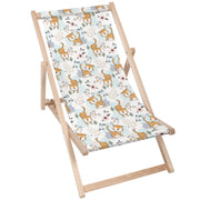 Holzliegestuhl Spielender Tiger-M