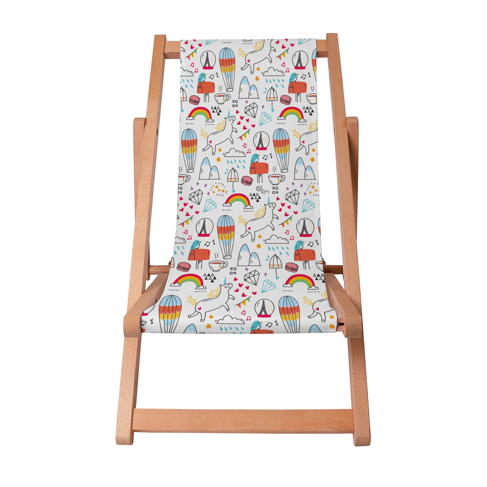 Holzliegestuhl Rainbow Unicorns-S