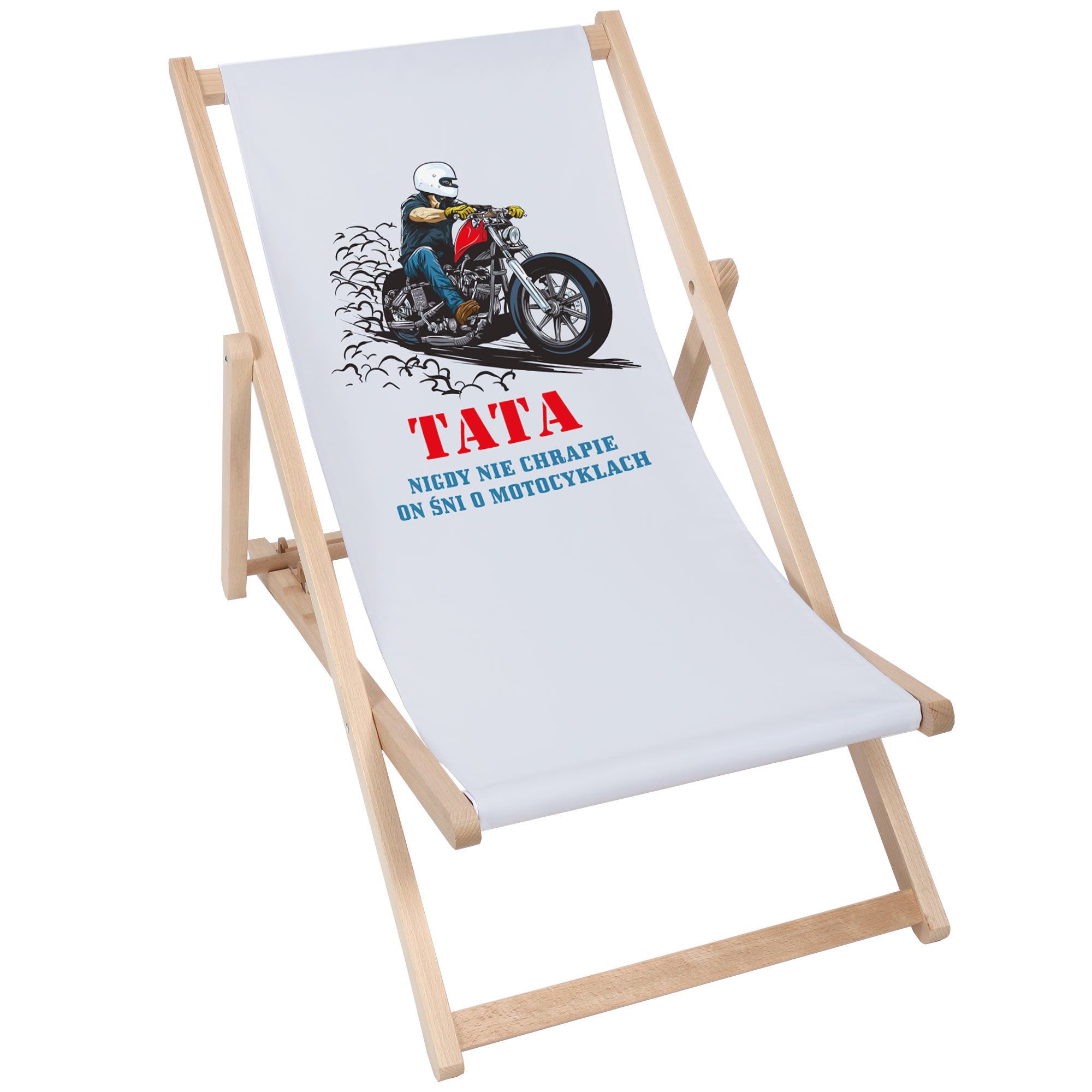 Holzliegestuhl Papa mit Auszeichnung
