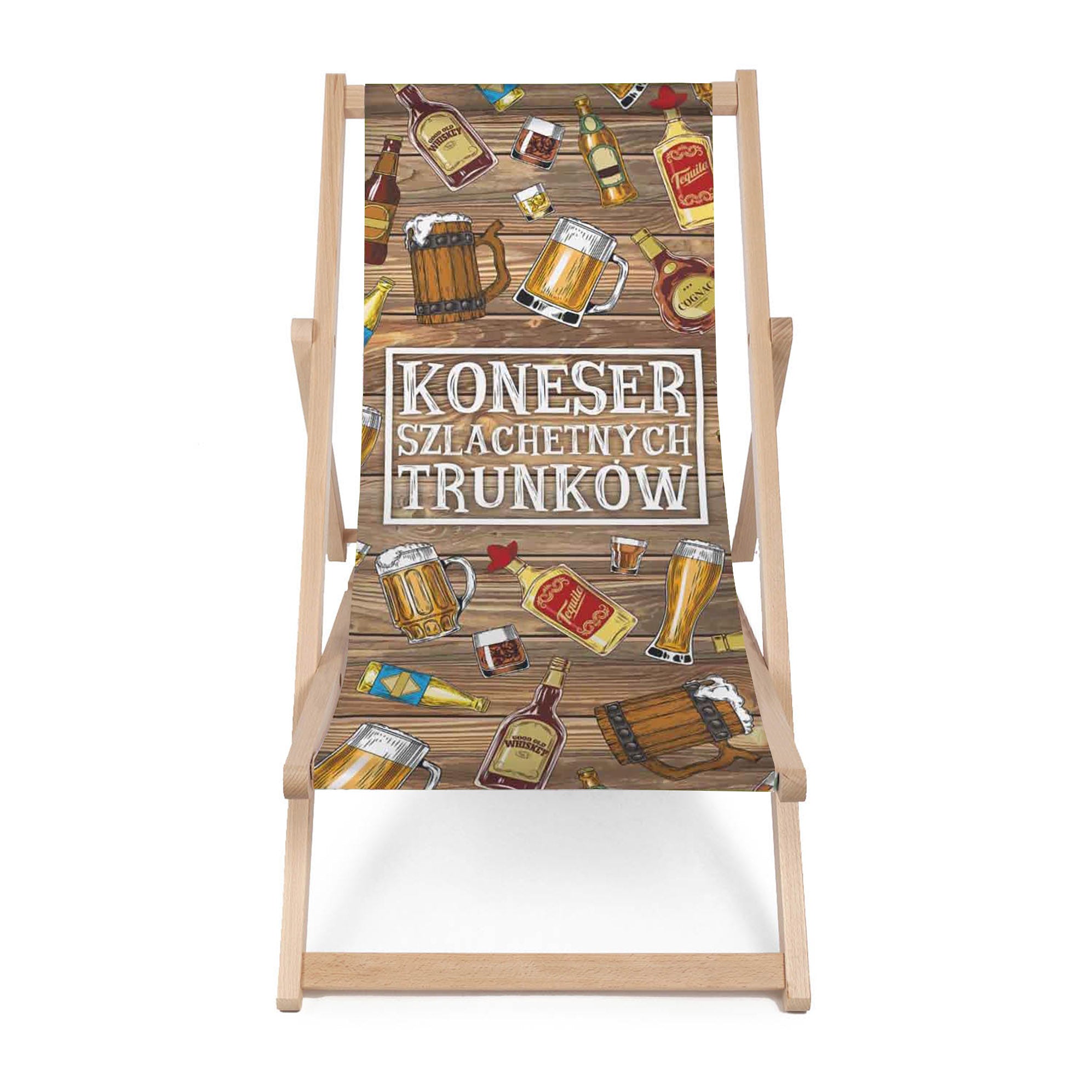 Holzliegestuhl Papa mit Auszeichnung