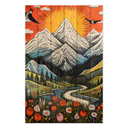 Bild Holz Vintage Berg-40x60 cm