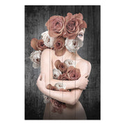 Bild Holz Frau in Blumen-70x90 cm