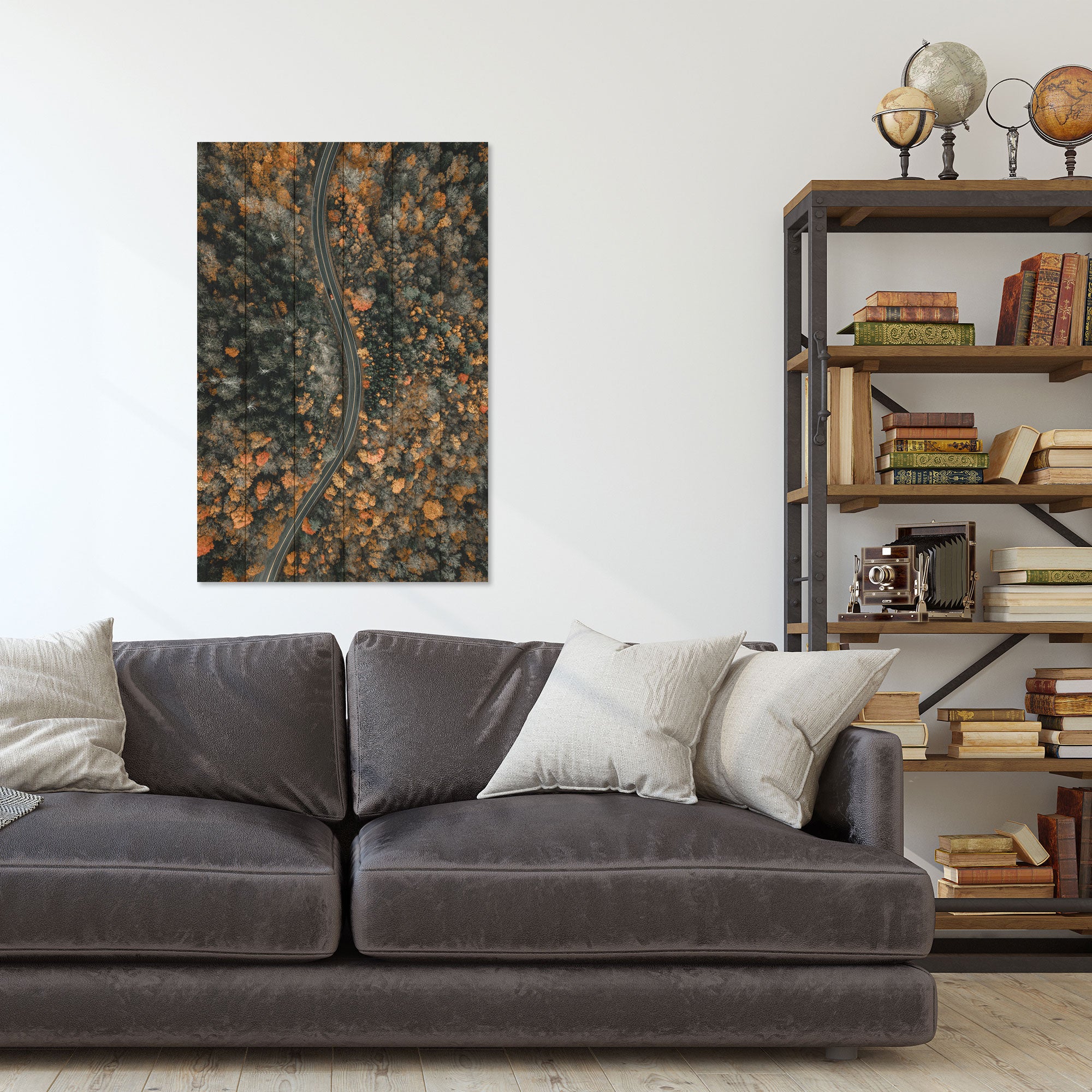 Bild Holz Gewundene Straße-20x30 cm