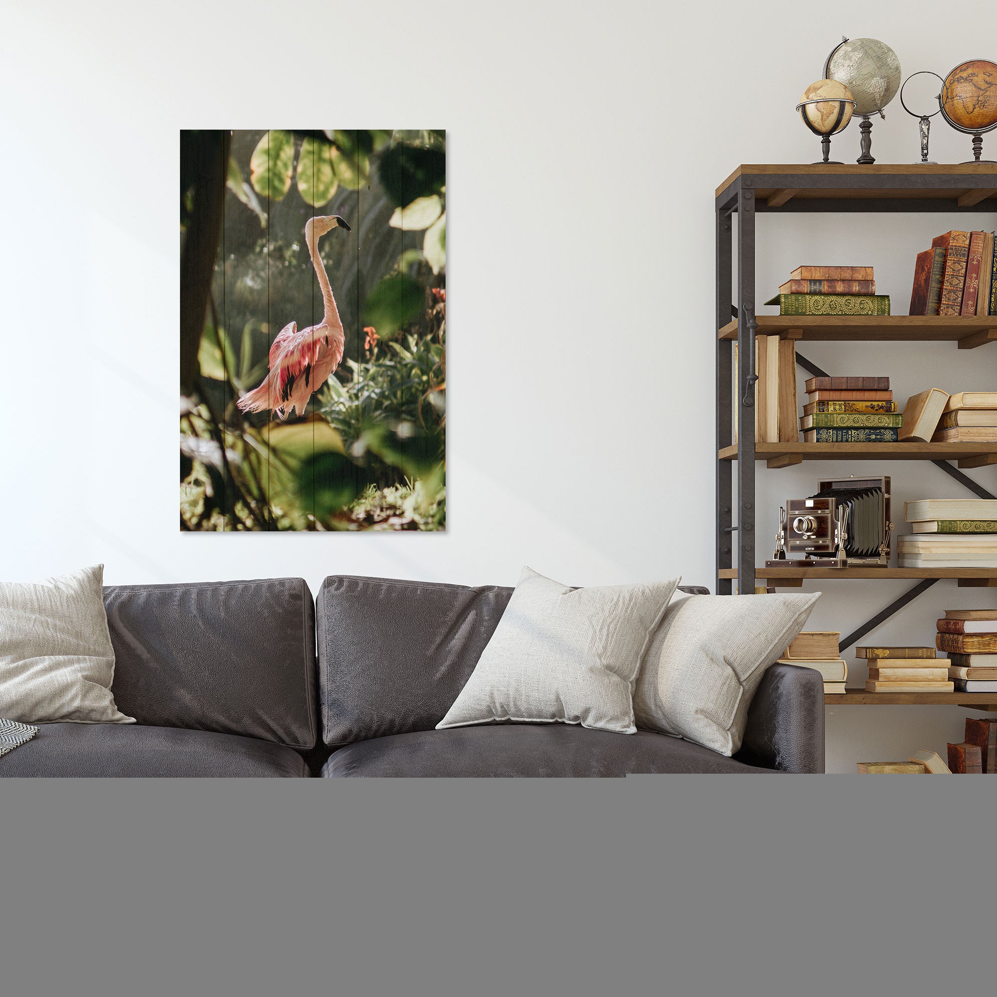 Bild Wood Tropical Flamingo