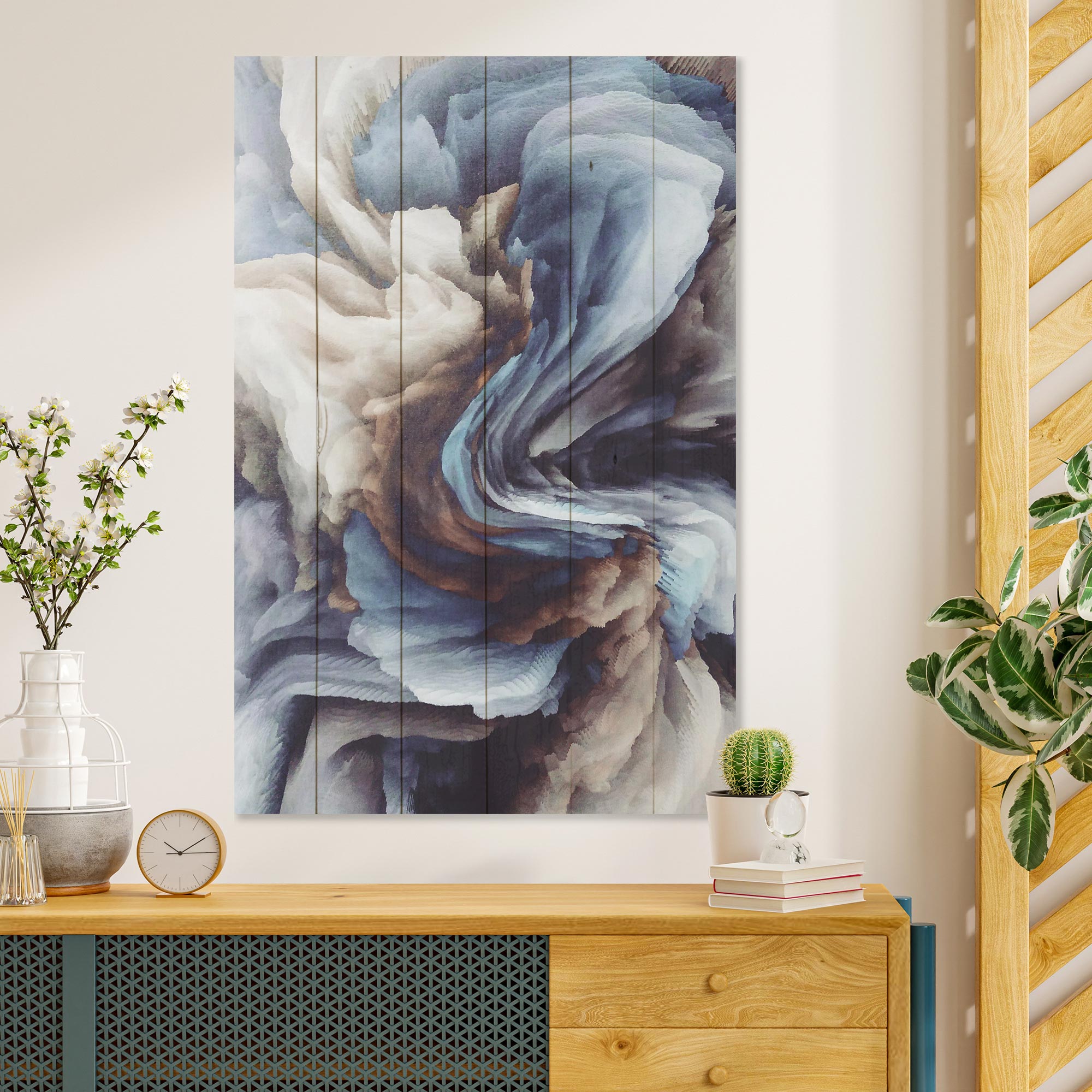 Bild Holz Wirbelnde Formen-20x30 cm