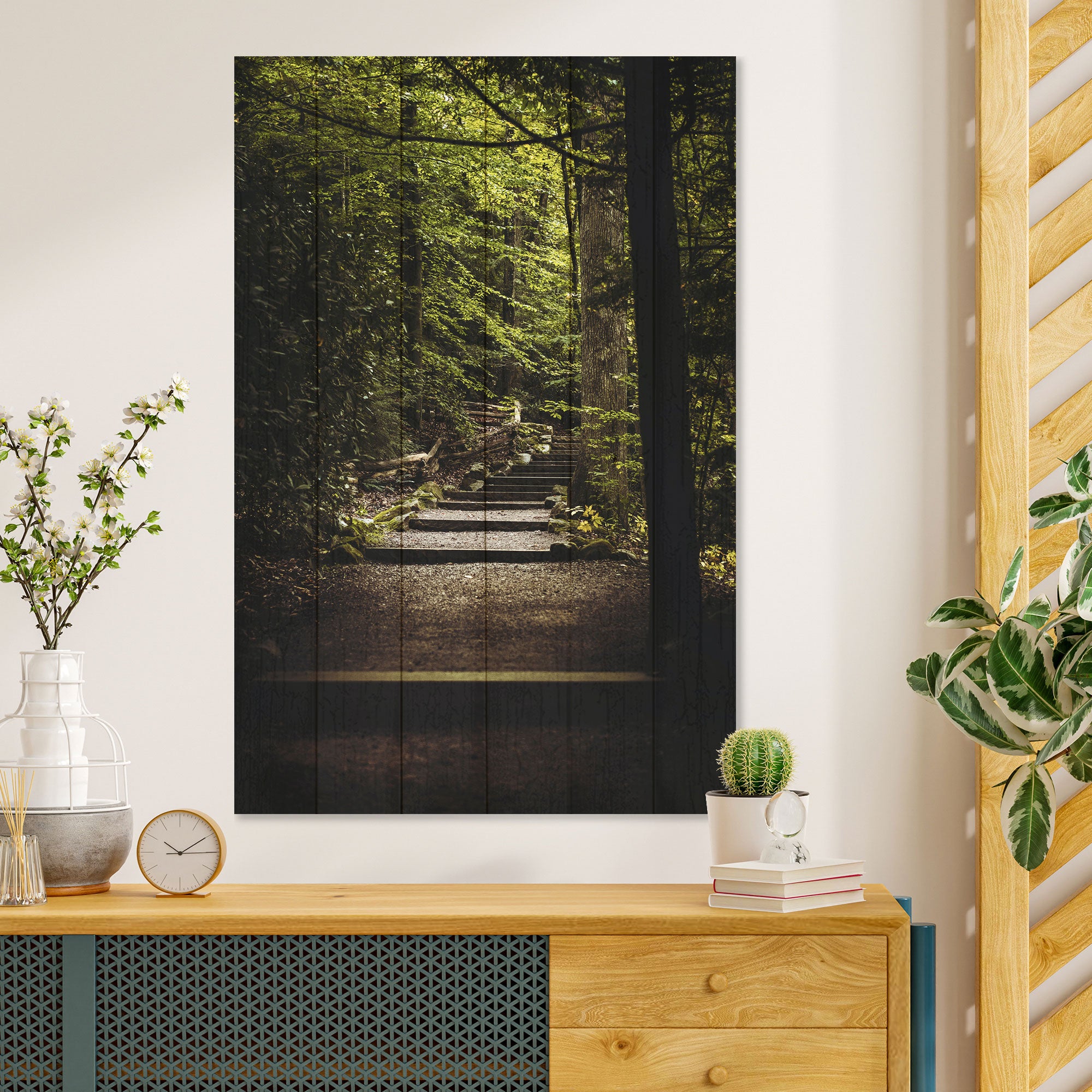 Bild Holz Treppen im Wald
