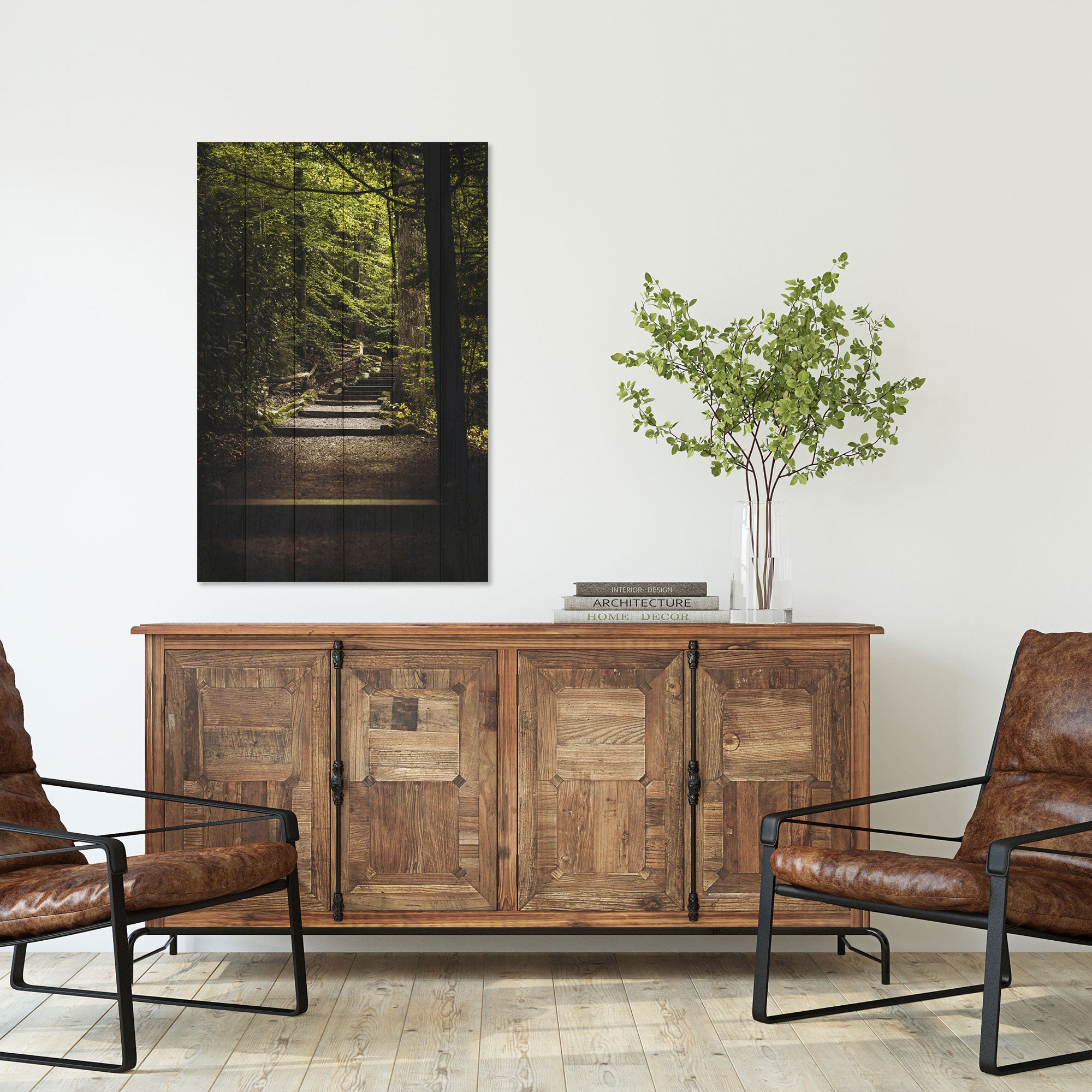 Obraz Wood Schody v lese-50x70 cm