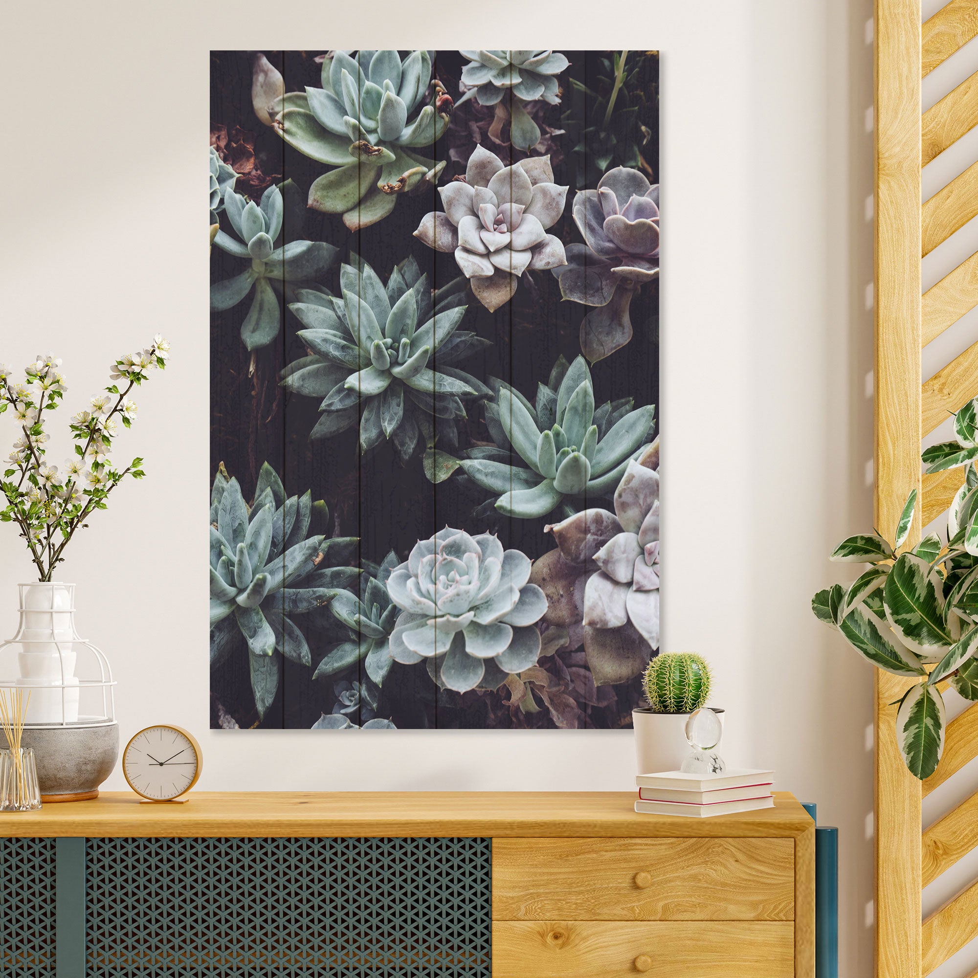 Wood Picture Succulents-40x60 cm