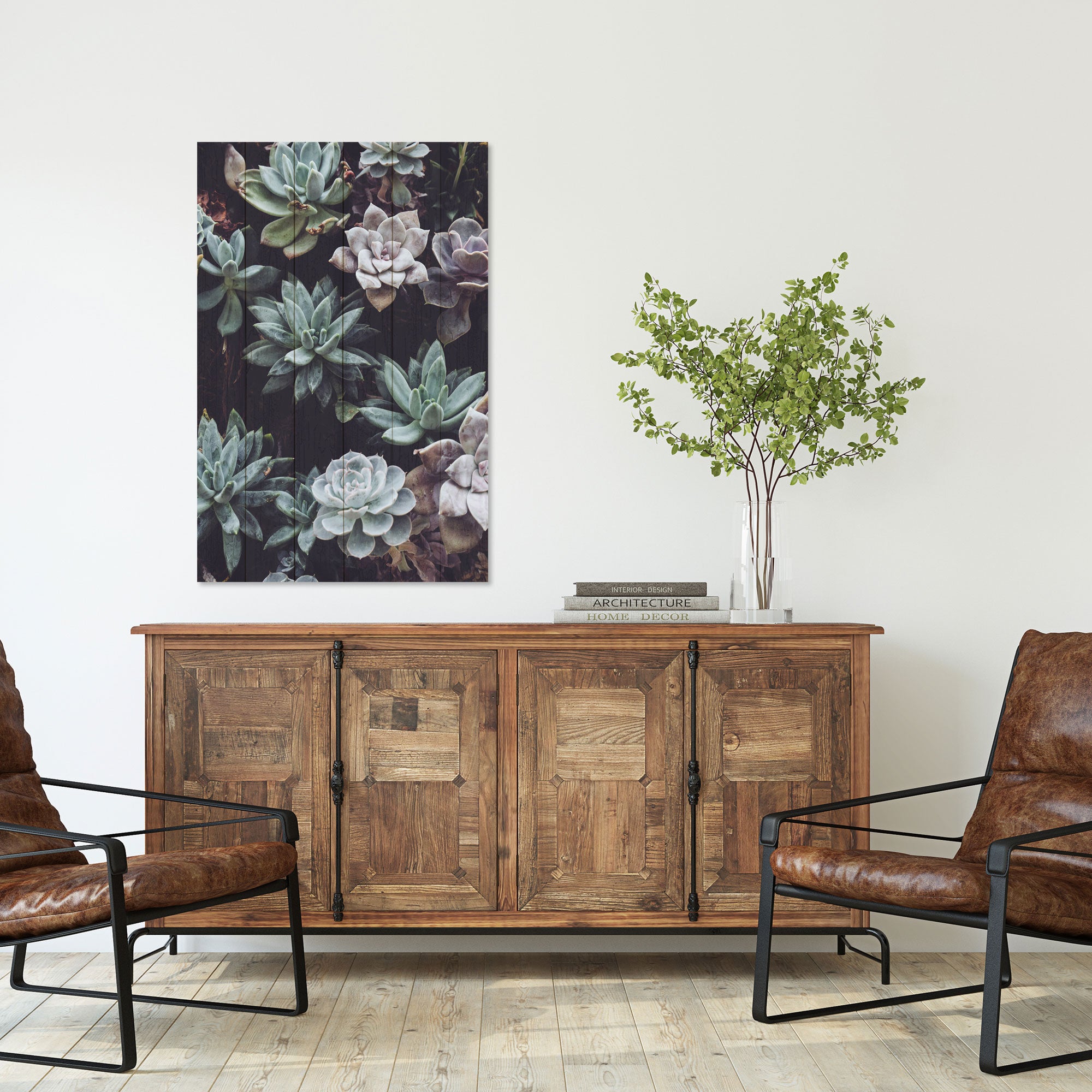 Wood Picture Succulents-40x60 cm