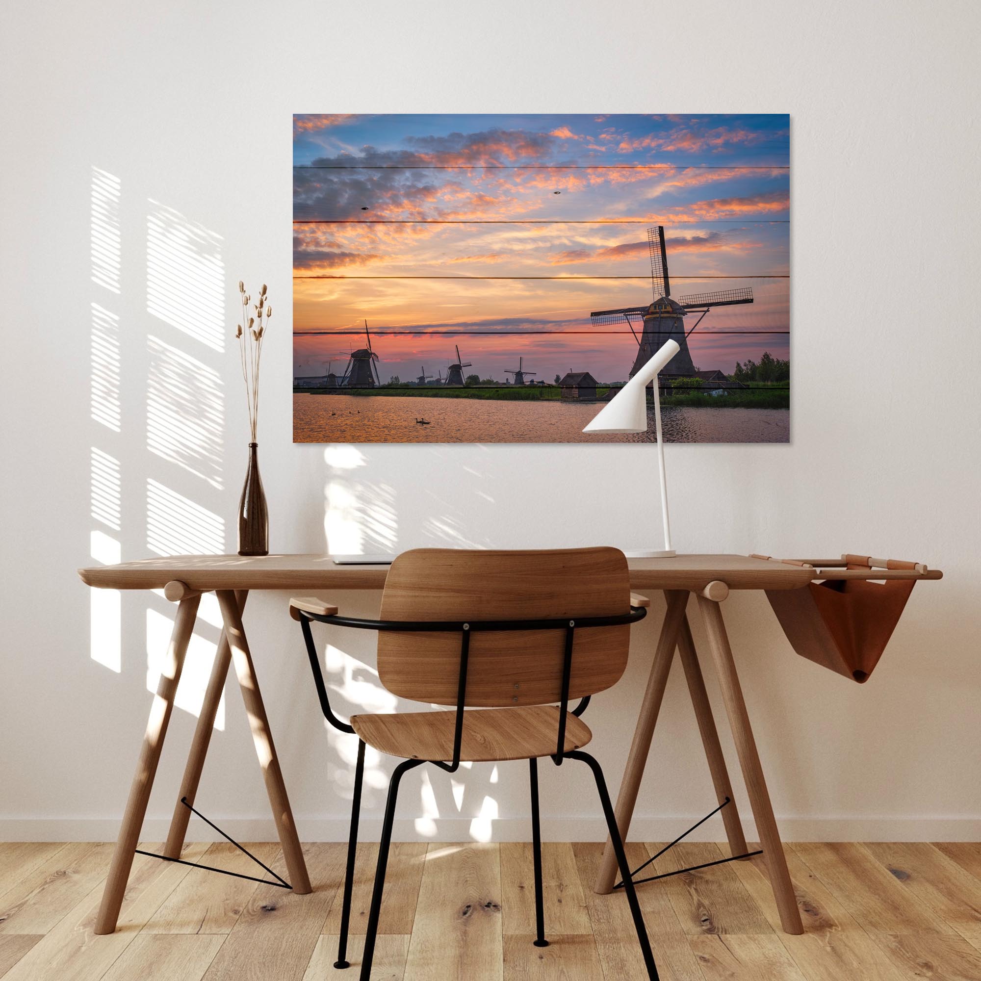 Obraz Wood Sunset Over the Mill-70x90 cm