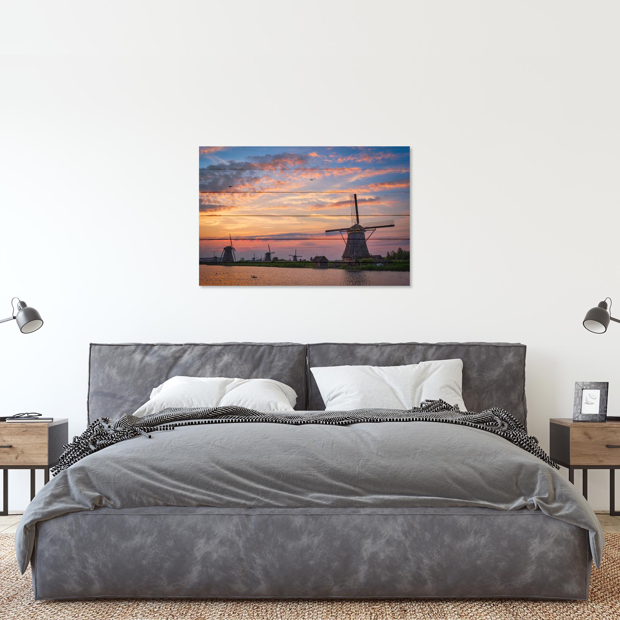 Obraz Wood Sunset Over the Mill-70x90 cm