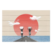 Obraz Wood Vintage koláž Surfers Road-50x70 cm