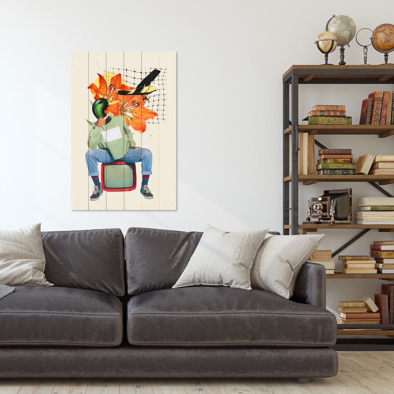 Bild Holz Mann mit Entenkopf