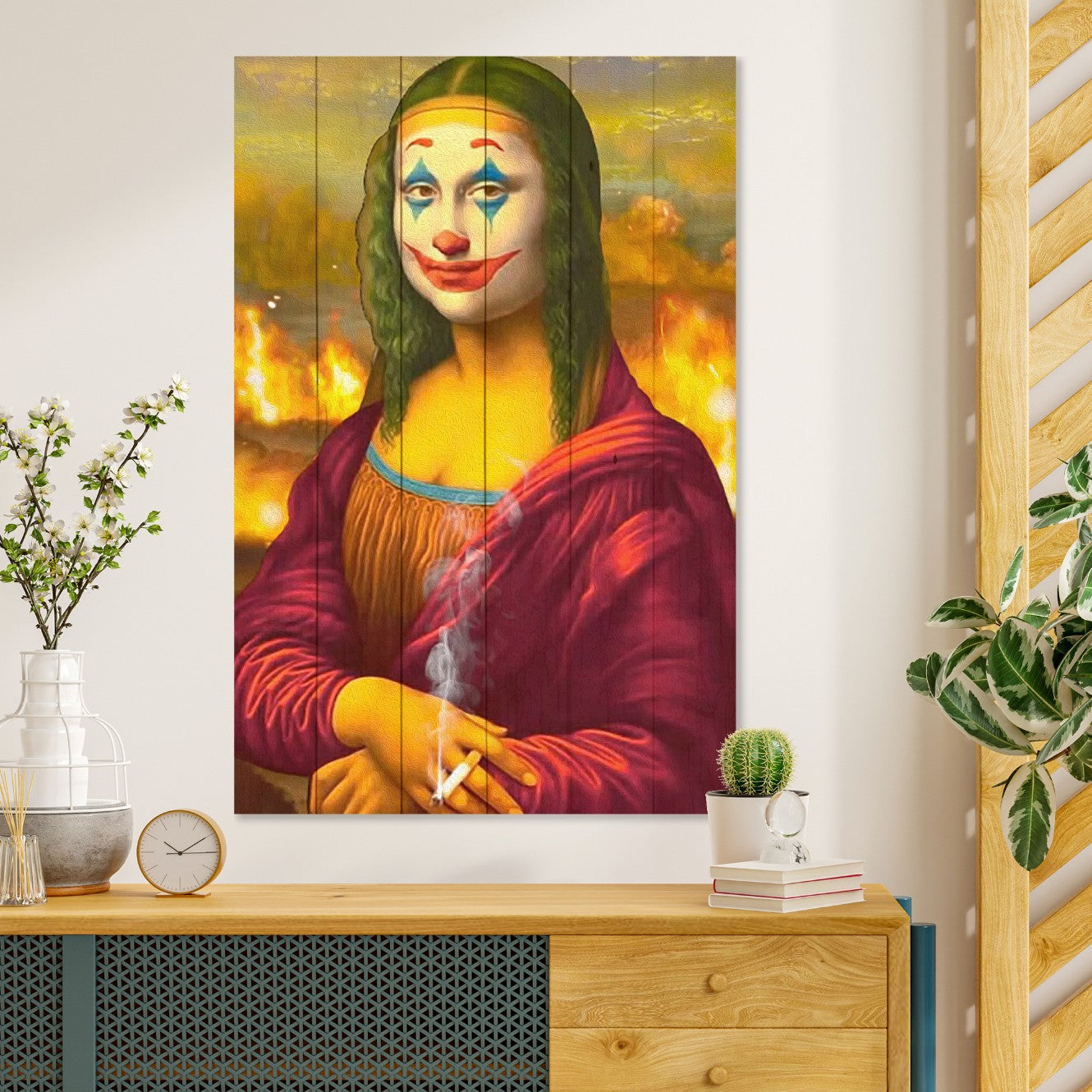 Bild Holz Mona Lisa Collage Jocker-70x90 cm