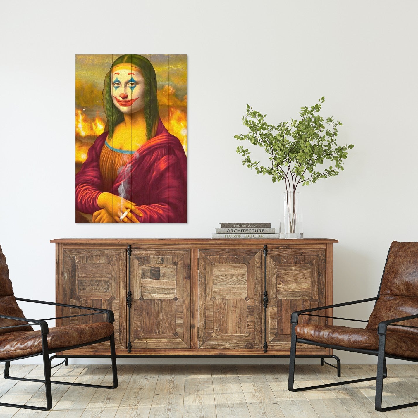 Bild Holz Mona Lisa Collage Jocker-70x90 cm