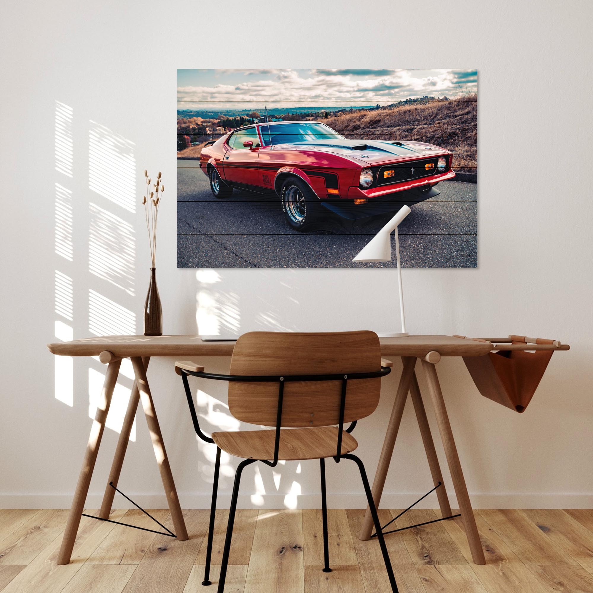 Bild Holz Roter Mustang-70x90 cm