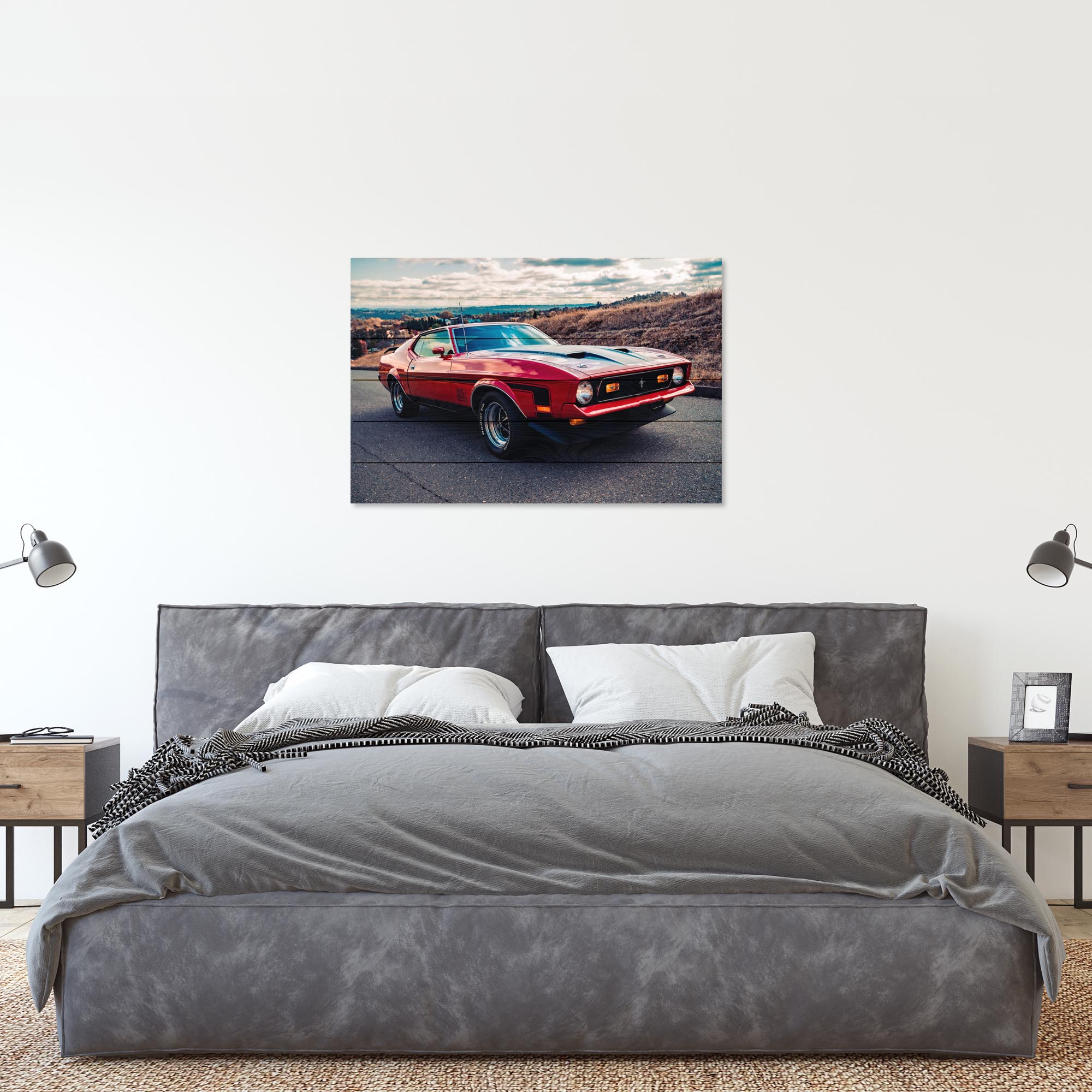 Bild Holz Roter Mustang-70x90 cm