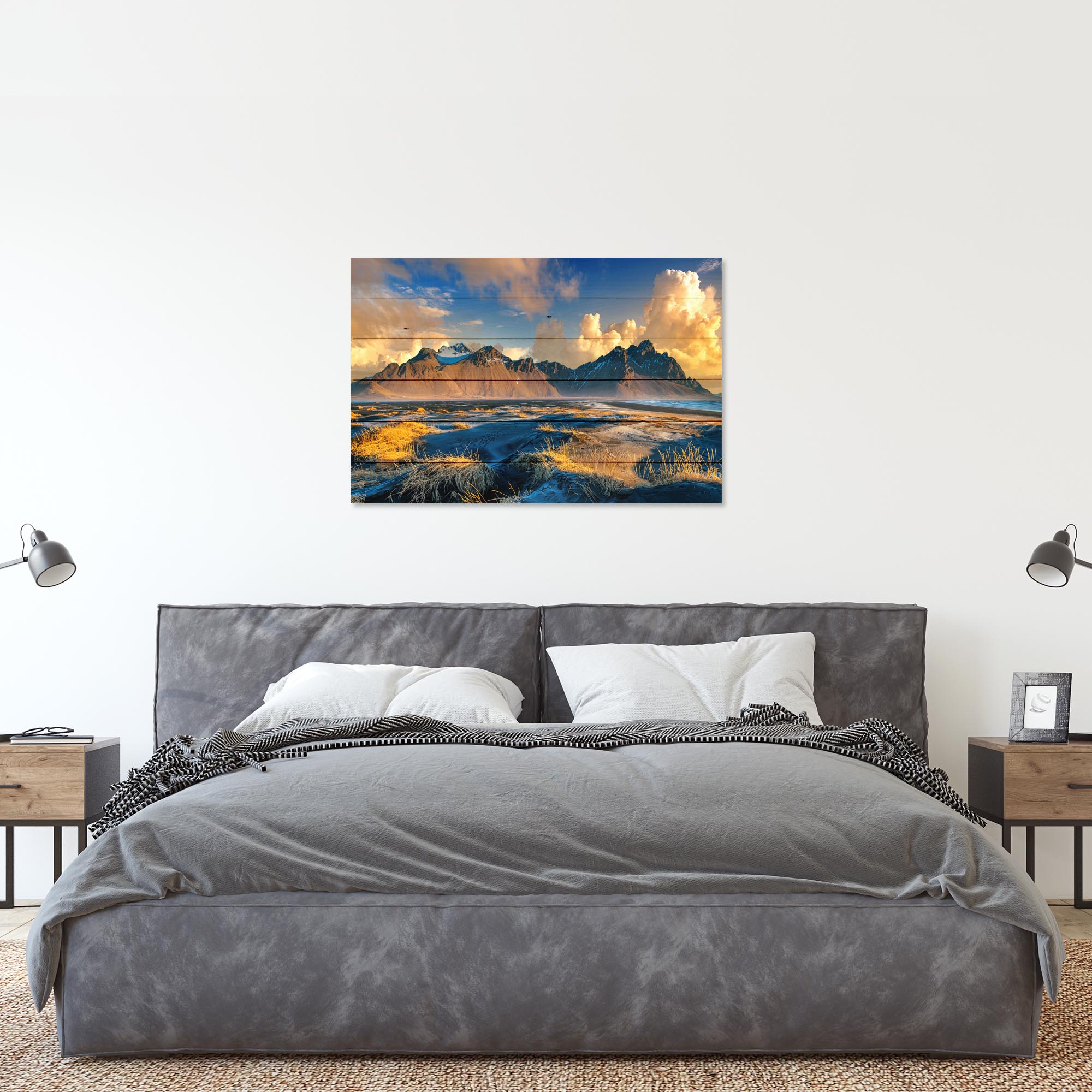 Wood Picture Mountainous Landscape-50x70 cm