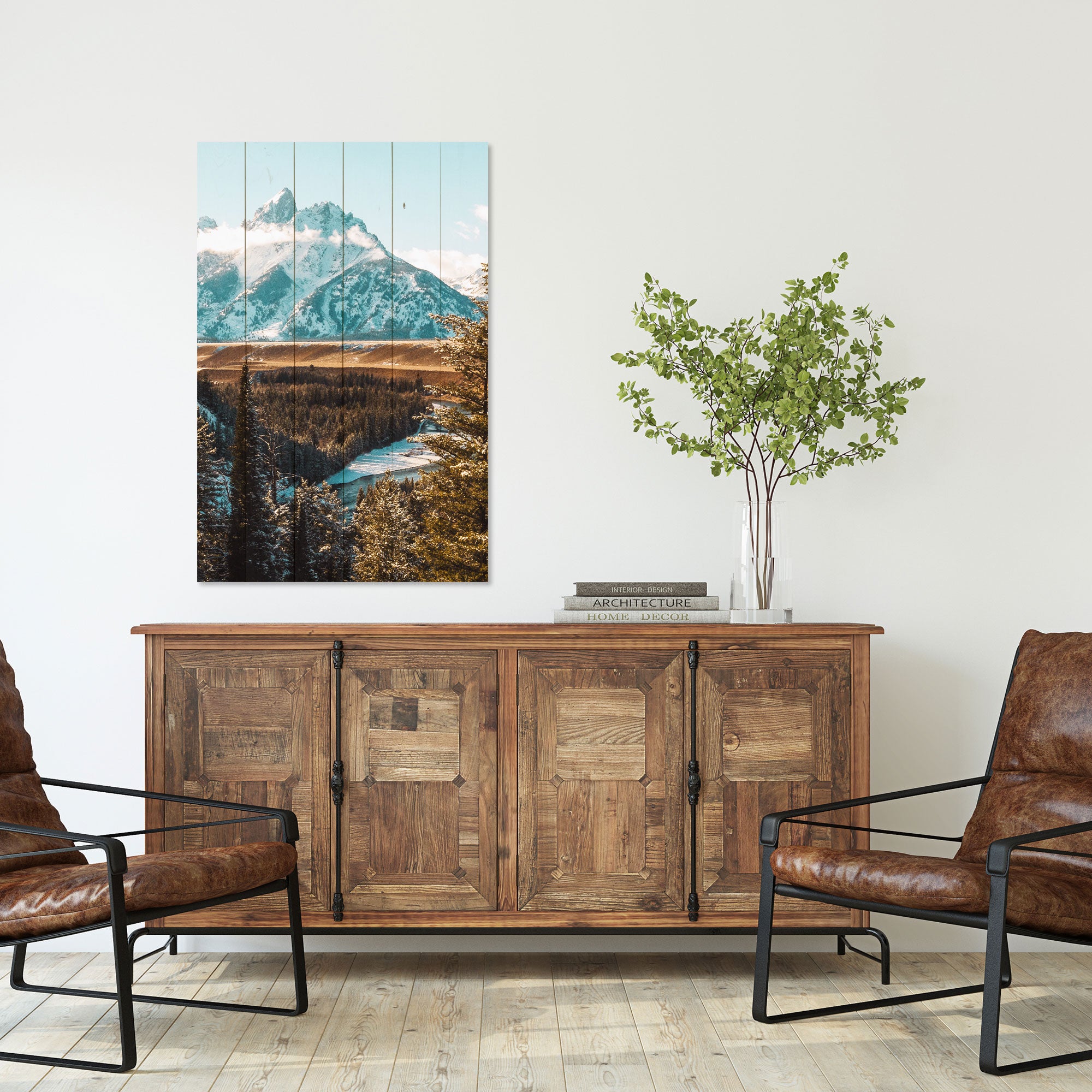 Obraz Wood Mountain Landscape-50x70 cm