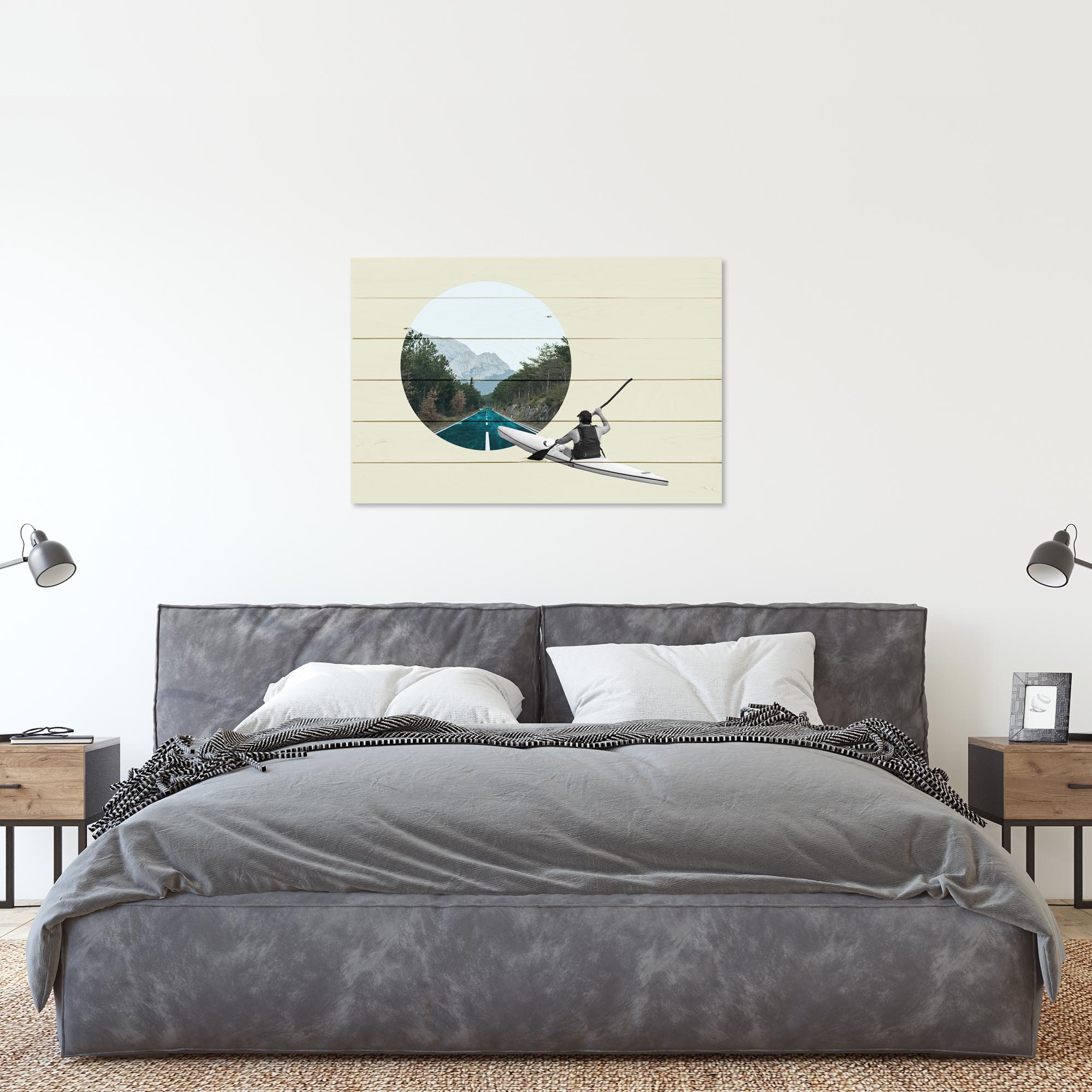 Bild Wood Kajakfahrt Straße-40x60 cm