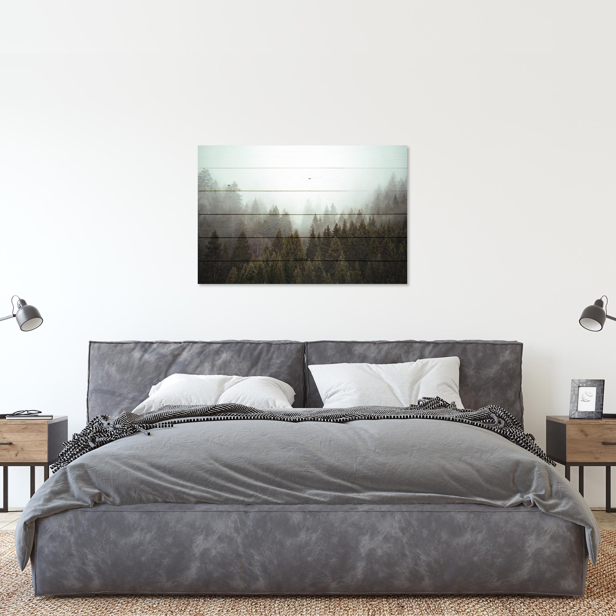 Bild Wood Nebliger Nadelwald-20x30 cm