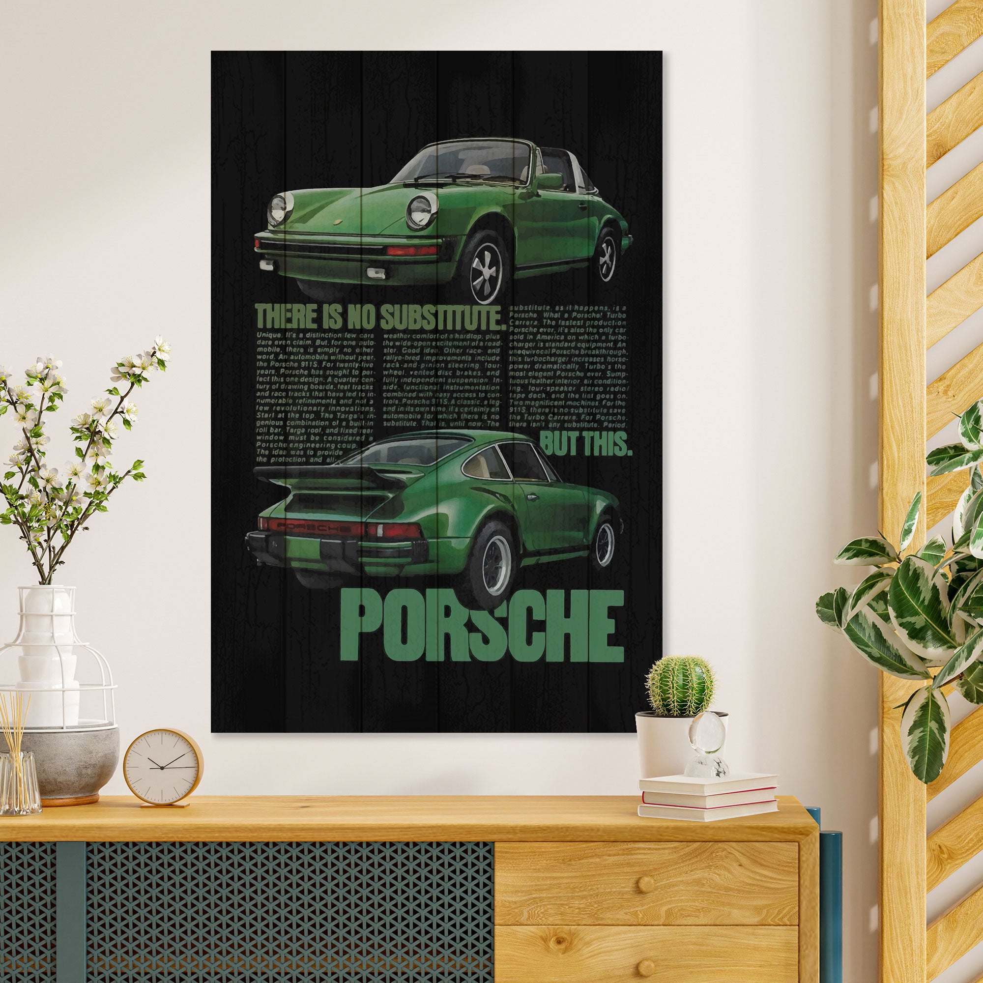 Bild Wood Grüner Porsche
