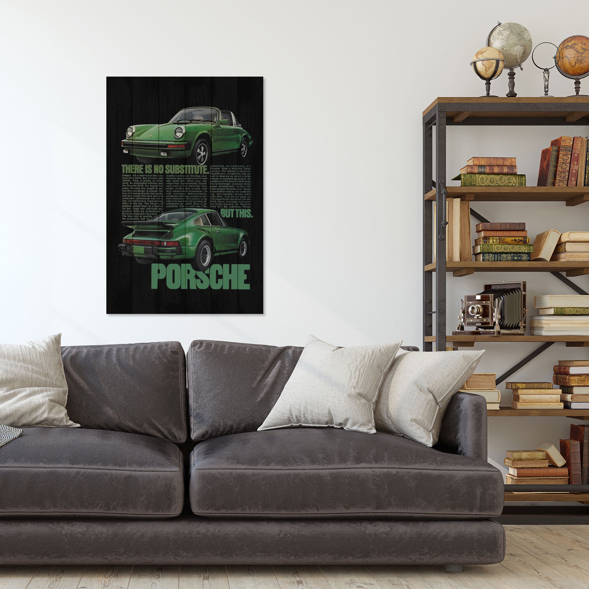 Bild Wood Grüner Porsche