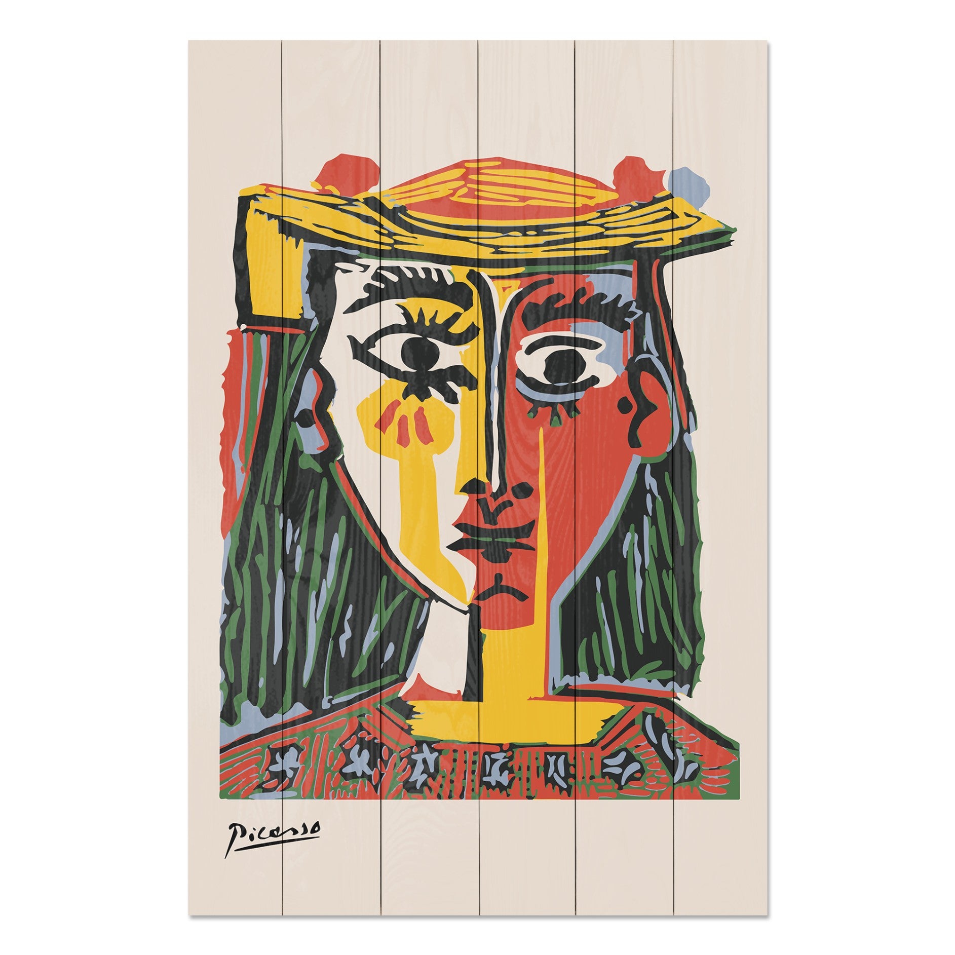 Bild Wood Picasso Abstrakt 1-70x90 cm