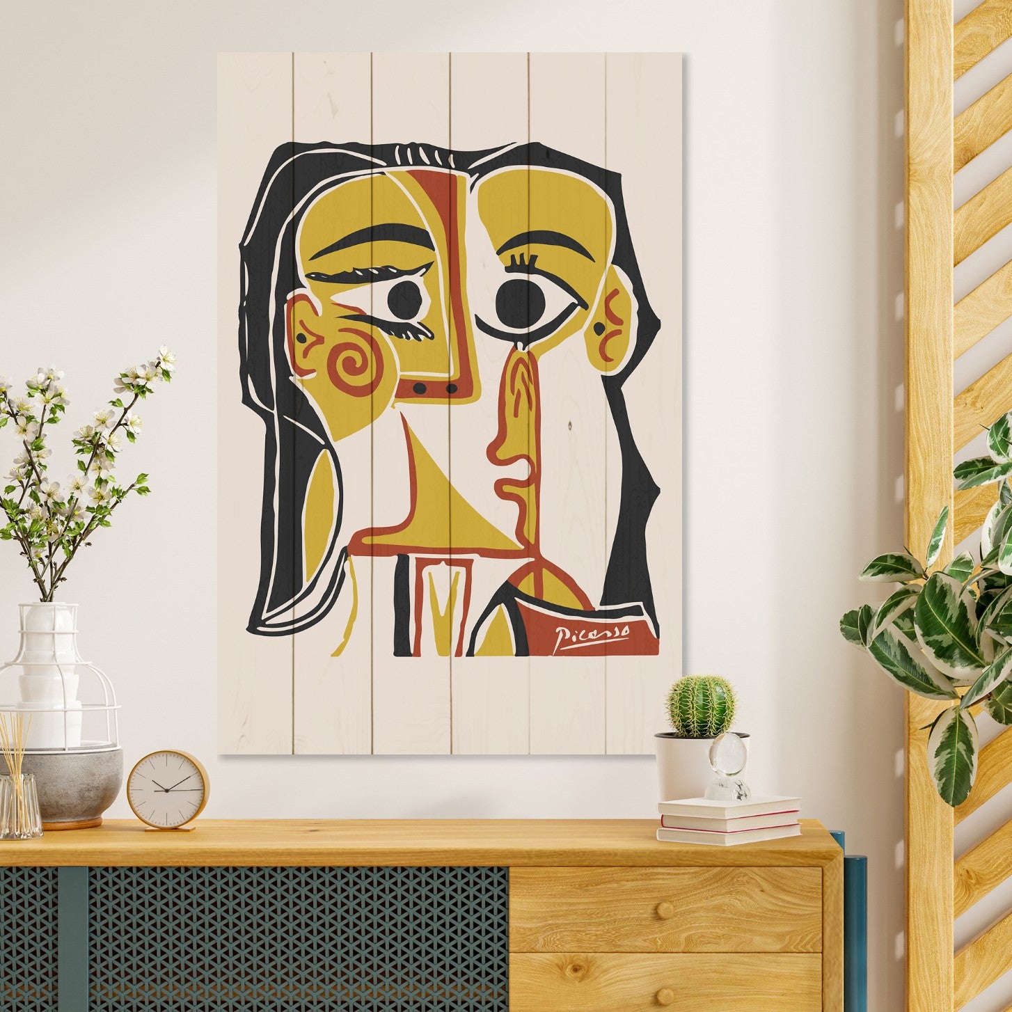 Bild Wood Picasso Abstrakt 2-70x90 cm