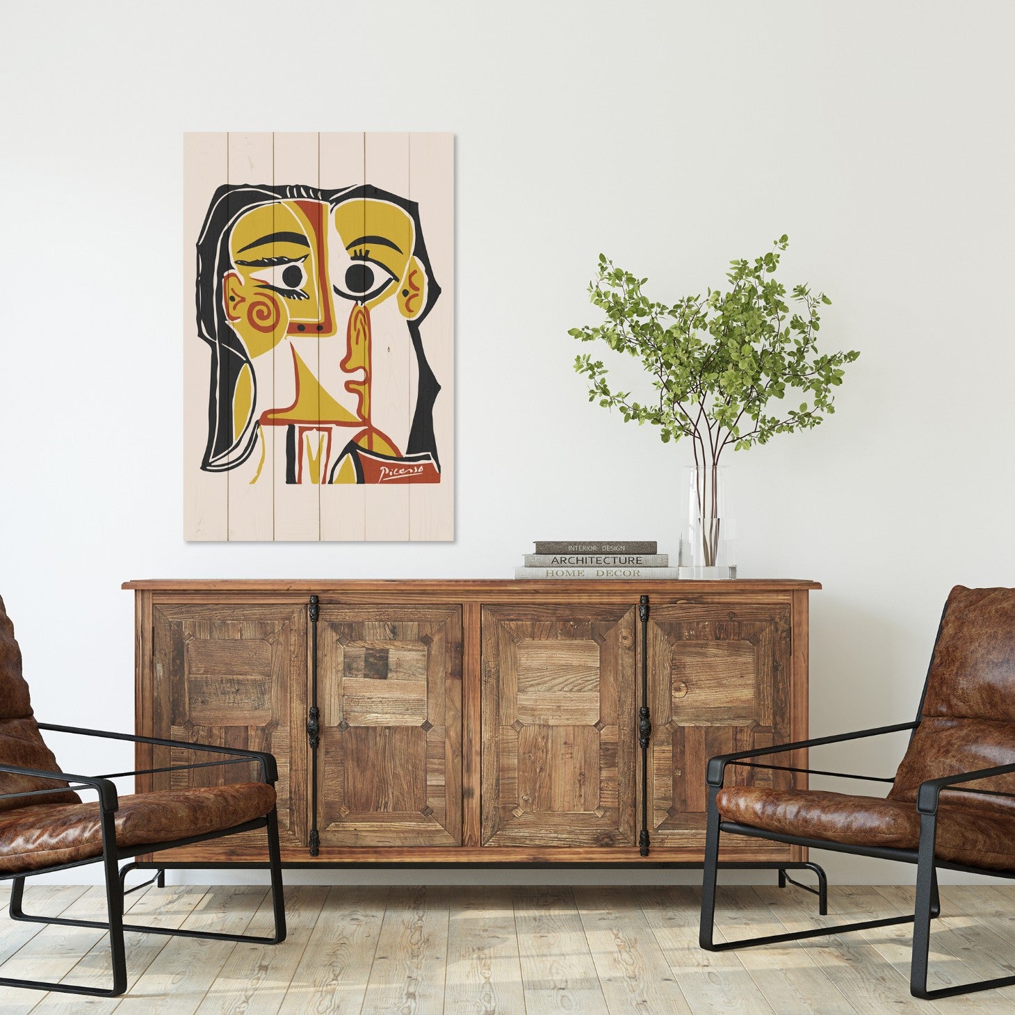 Bild Wood Picasso Abstrakt 2-70x90 cm
