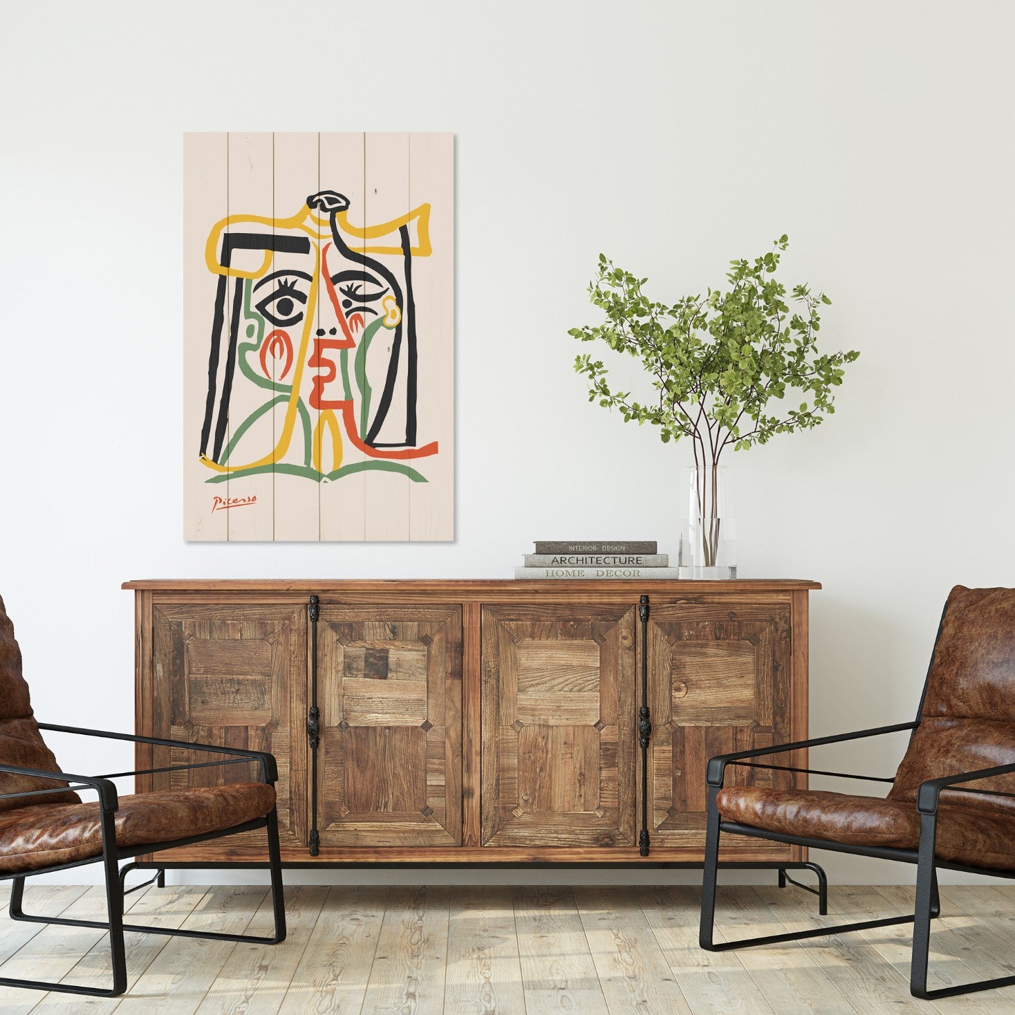 Bild Wood Picasso Abstrakt 3-30x30 cm
