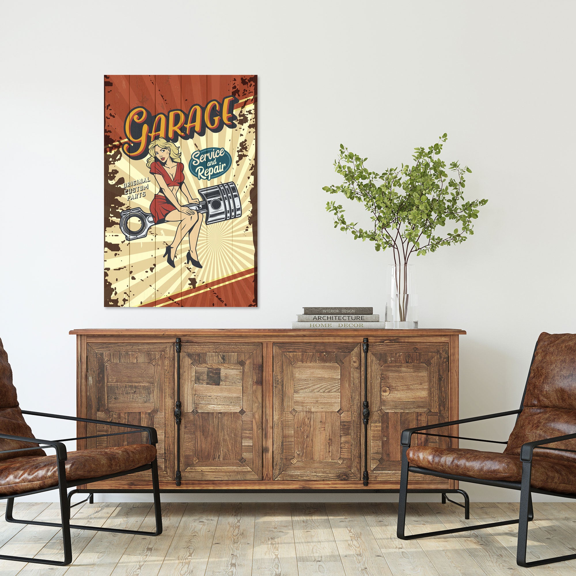 Wood Picture Garage Service and Repair-30x40 cm